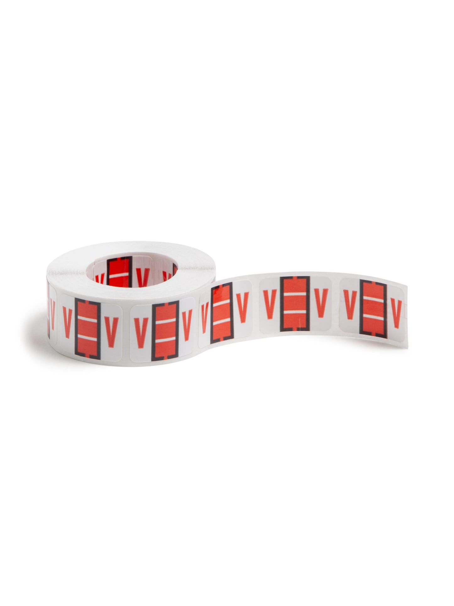 BCCR Bar Style Color-Coded Alphabetic Labels, A-Z Rolls, Dark Orange Color, 1-1/4" X 1" Size,