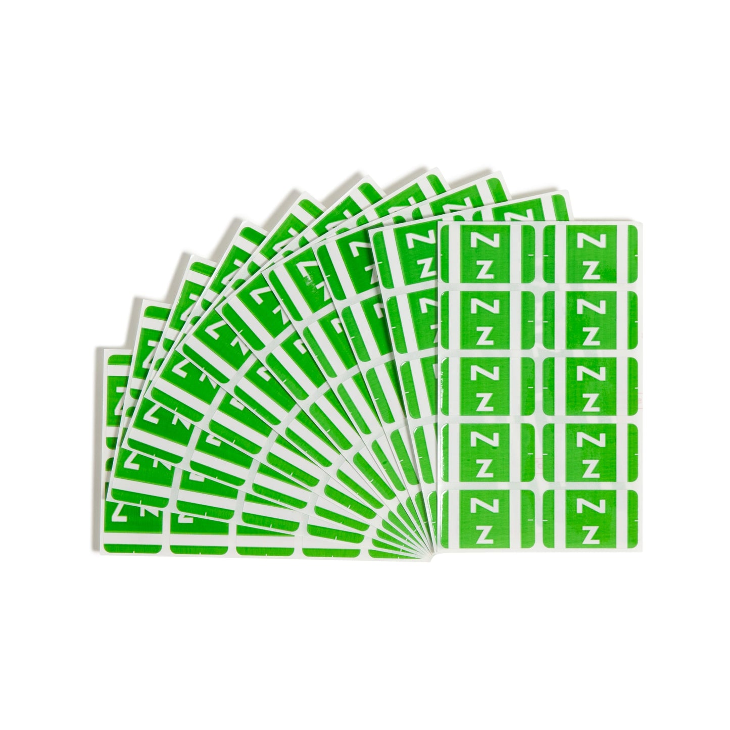 AlphaZ® ACCS Color Coded Alphabetic Labels - Sheets, Light Green Color, 1" X 1-5/8" Size, Set of 100, 086486671965