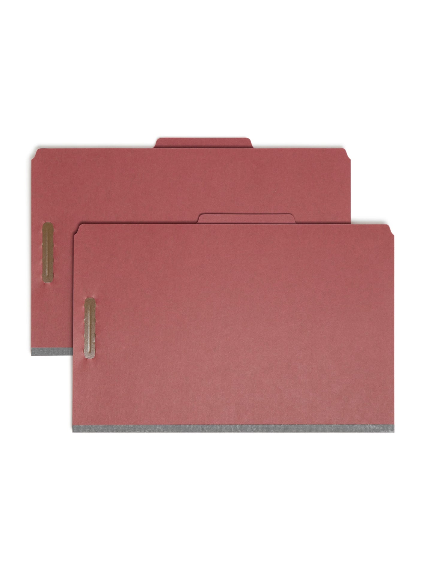 Pressboard Classification File Folders, 2 Dividers, 2 inch Expansion, Red Color, Legal Size,