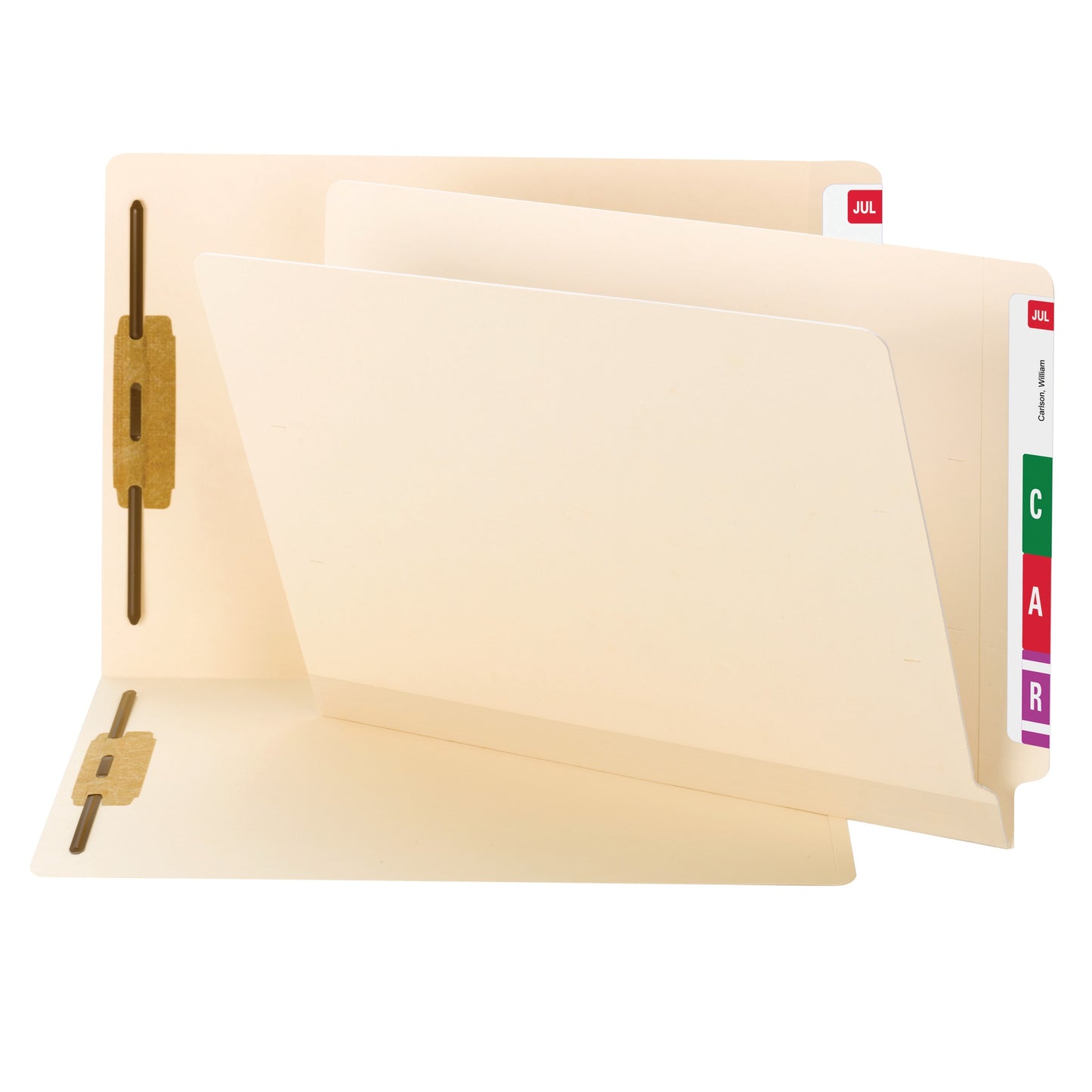 TUFF® Shelf-Master® Reinforced Laminated End Tab Fastener File Folders, Straight-Cut Tab, Manila Color, Letter Size, Set of 50, 086486341059
