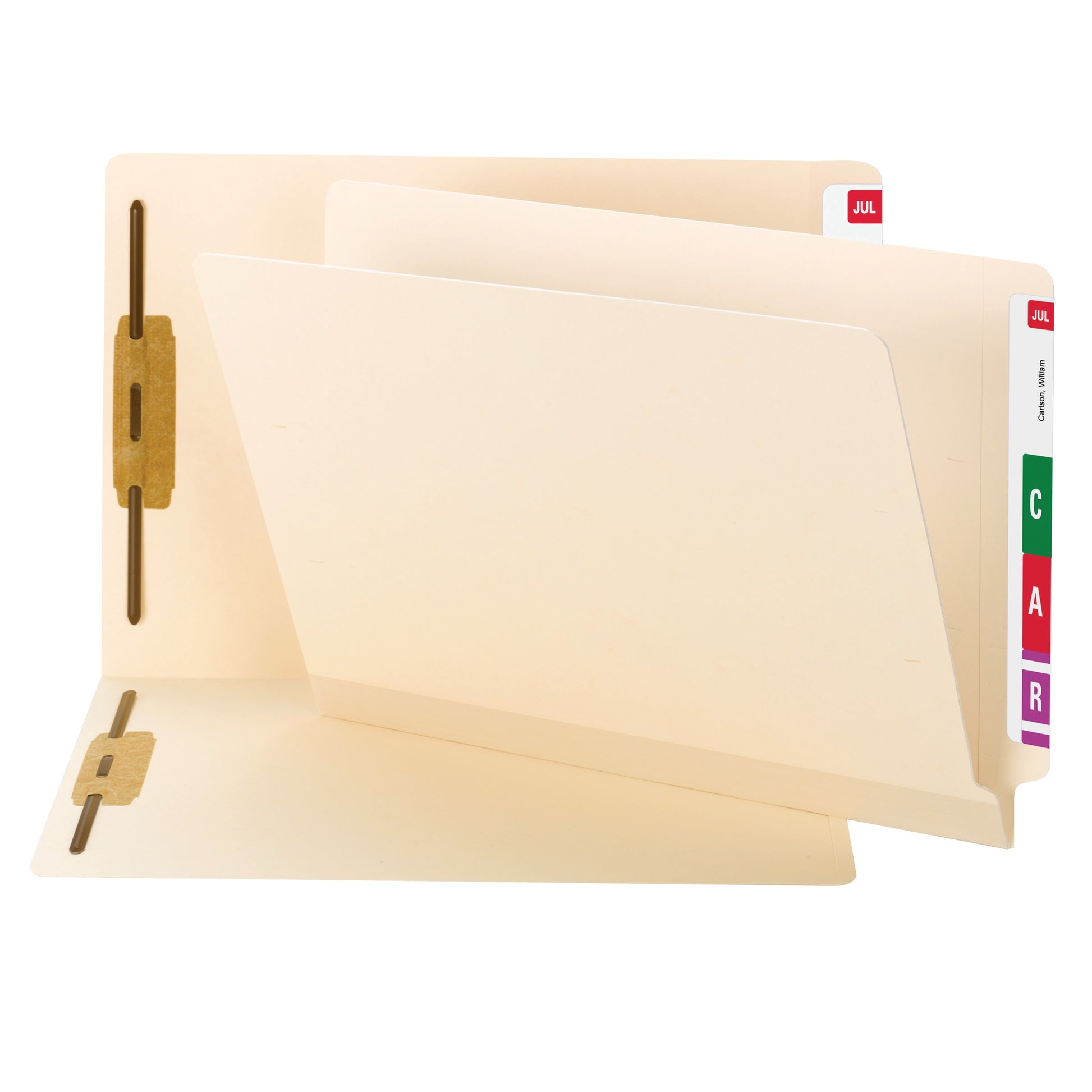 TUFF® Shelf-Master® Reinforced Laminated End Tab Fastener File Folders, Straight-Cut Tab, Manila Color, Letter Size, Set of 50, 086486341059