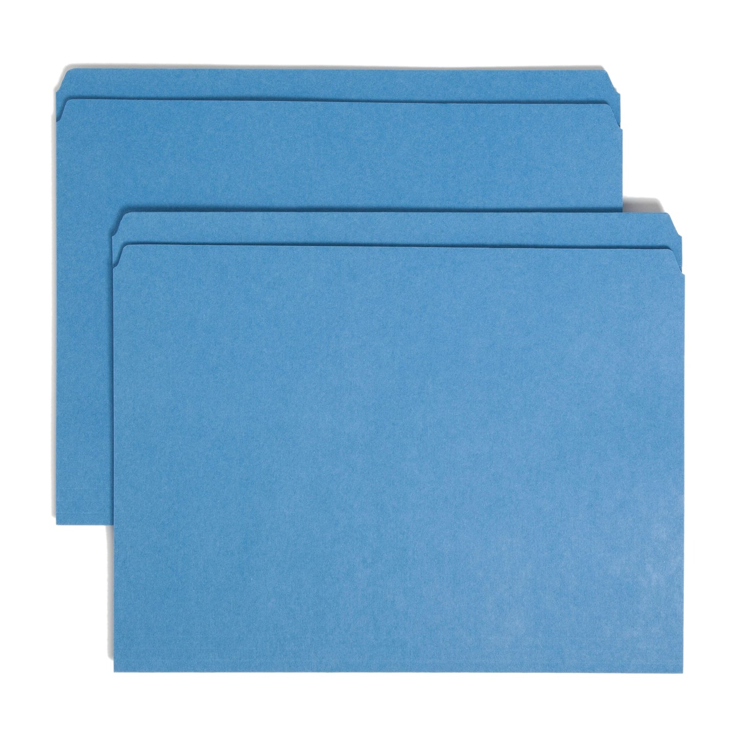 Reinforced Tab File Folders, Straight-Cut Tab, Blue Color, Letter Size, Set of 100, 086486120104