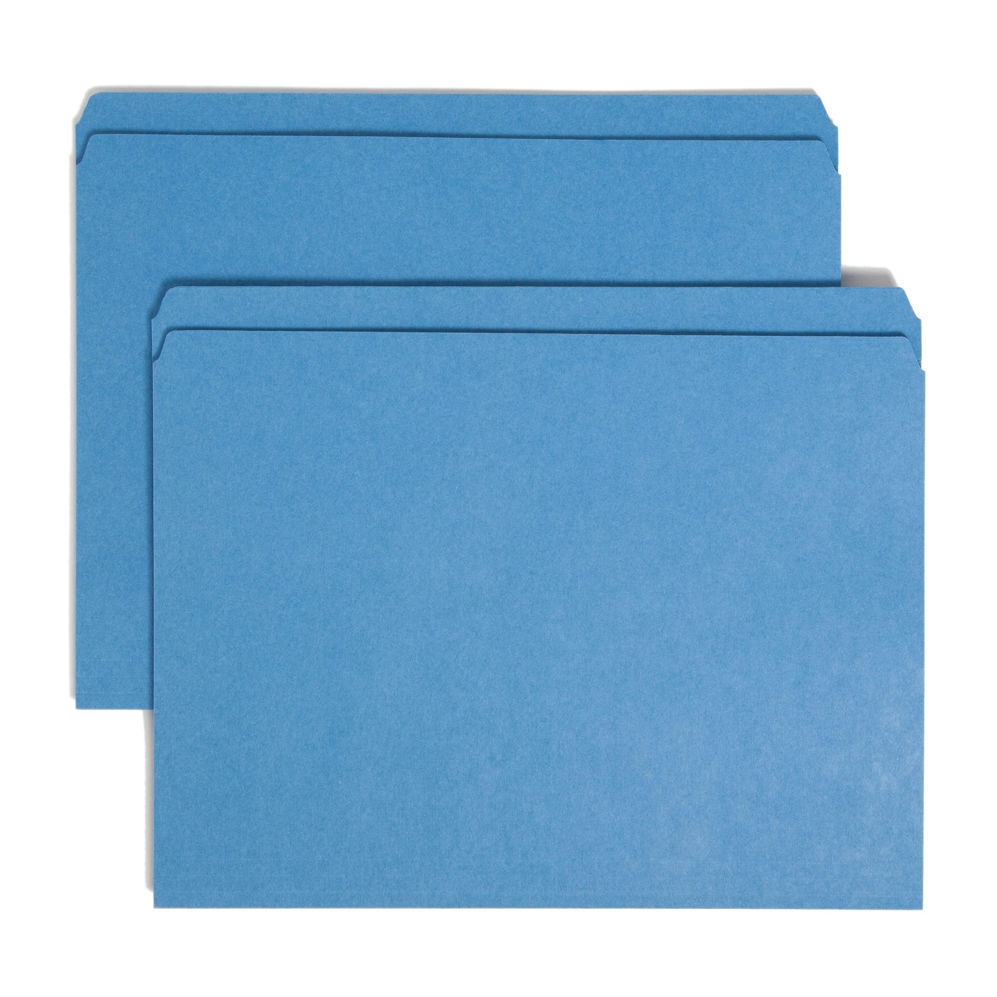 Reinforced Tab File Folders, Straight-Cut Tab, Blue Color, Letter Size, Set of 100, 086486120104