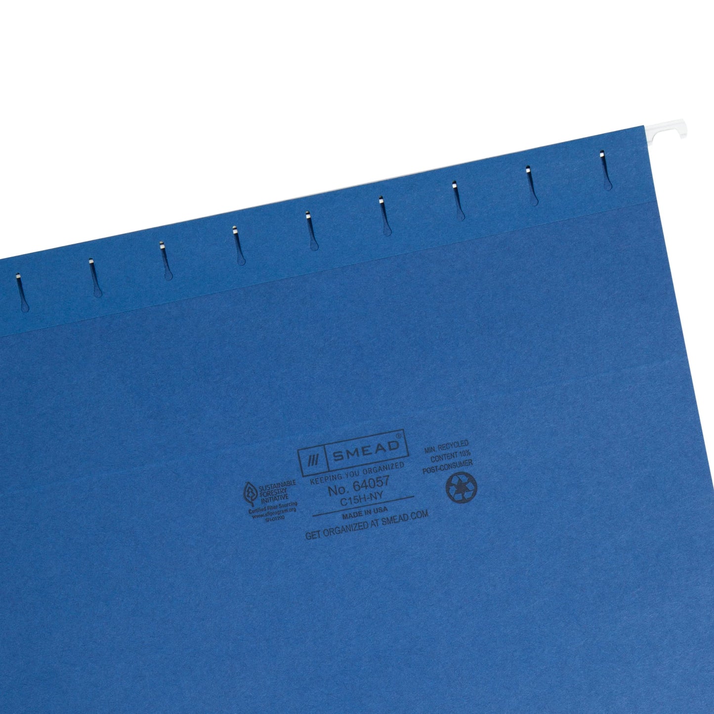 Standard Hanging File Folders with 1/5-Cut Tabs, Navy Color, Letter Size, Set of 25, 086486640572