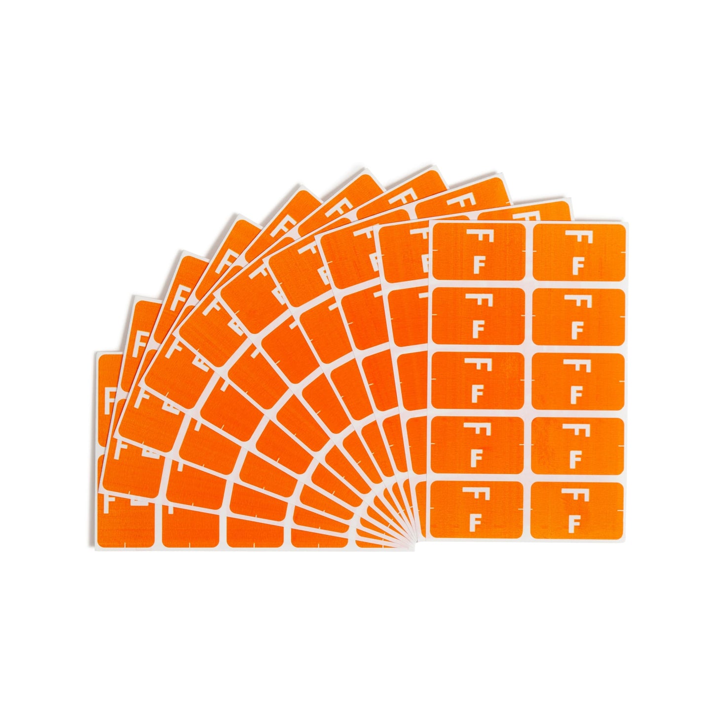 AlphaZ® ACCS Color Coded Alphabetic Labels - Sheets, Orange Color, 1" X 1-5/8" Size, Set of 100, 086486671767