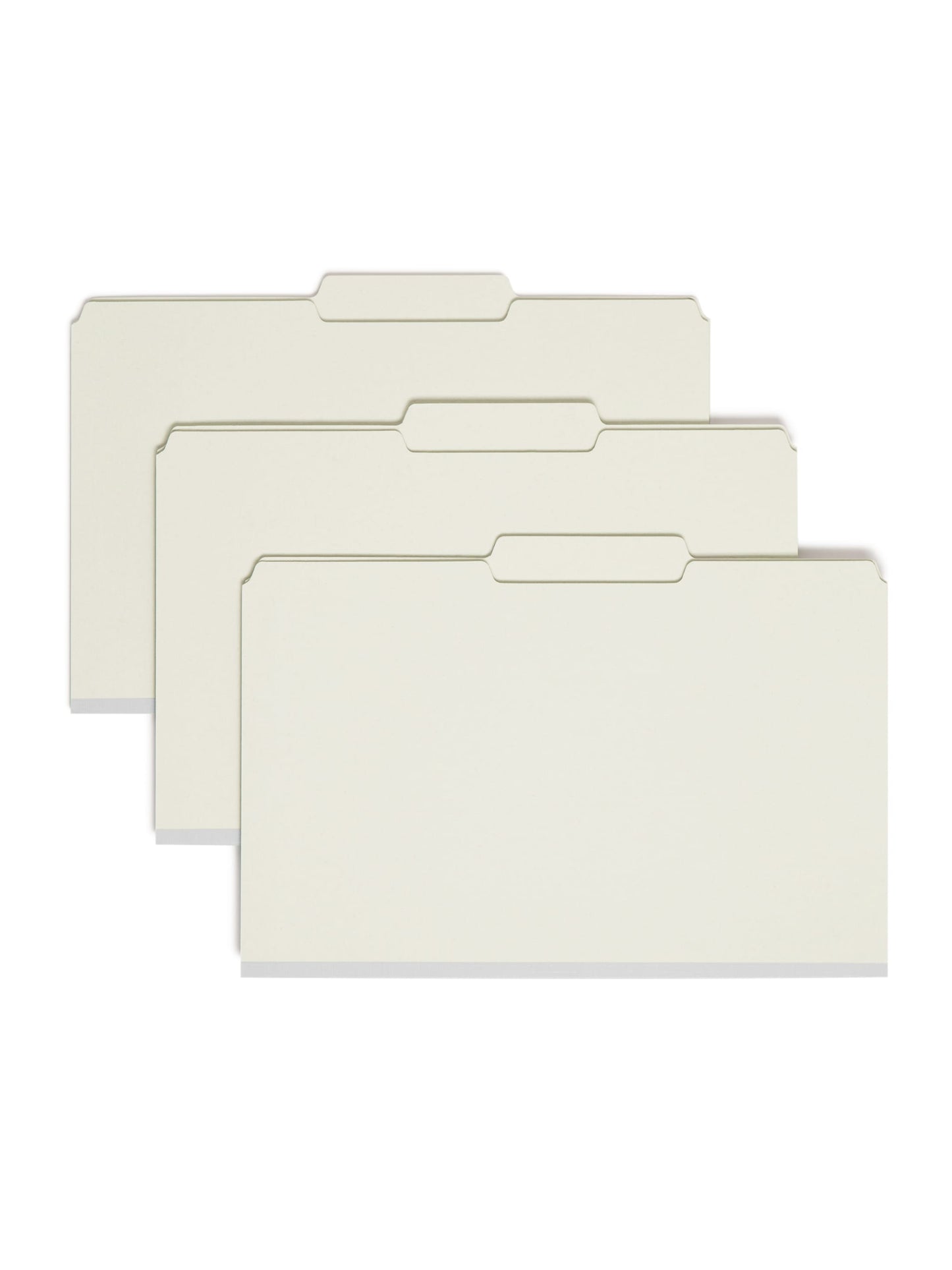 SafeSHIELD® Pressboard Fastener File Folders, 2/5-Cut Guide Height Right of Center Tab, Gray/Green Color, Legal Size,