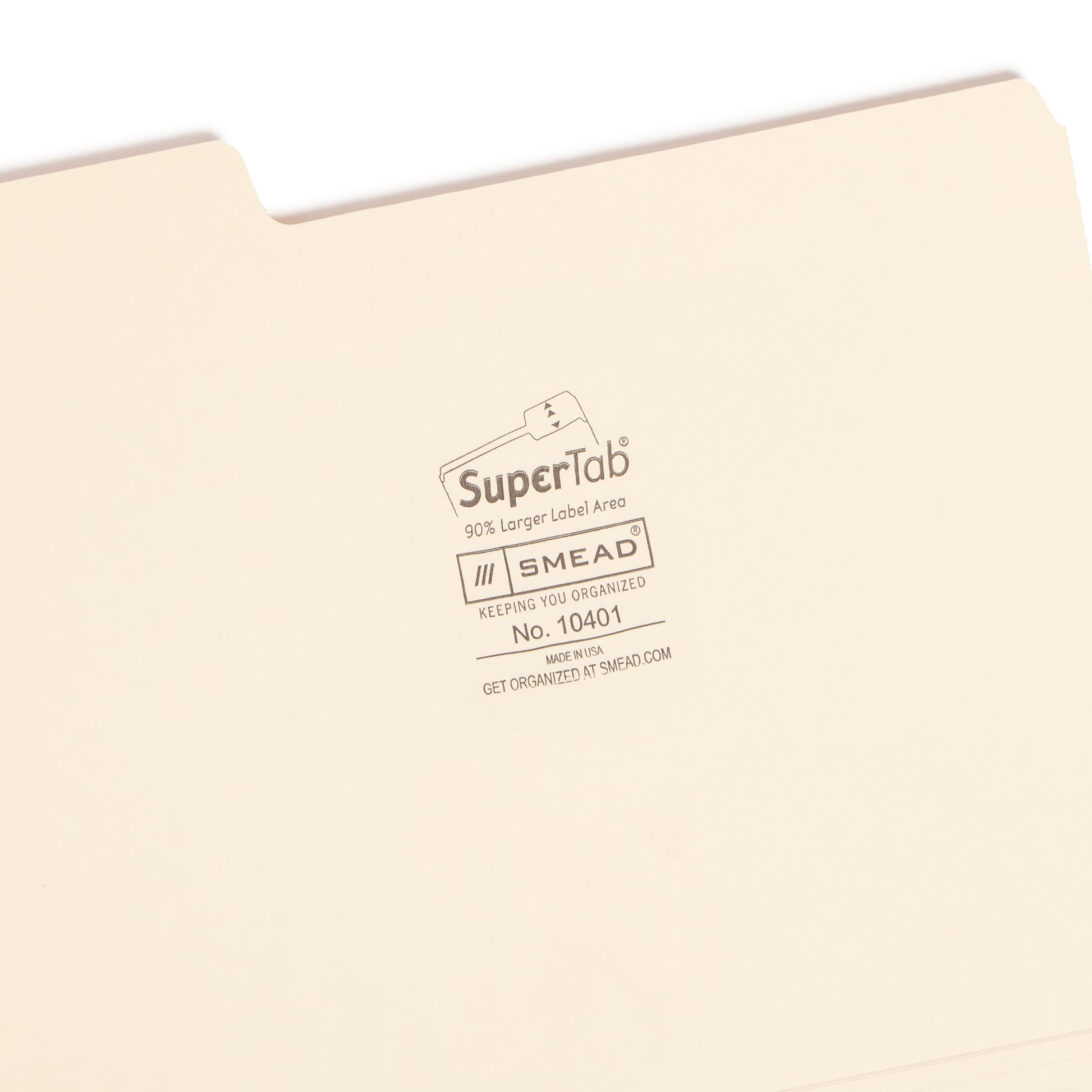 SuperTab® Heavyweight File Folders, Manila Color, Letter Size, Set of 50, 086486104012