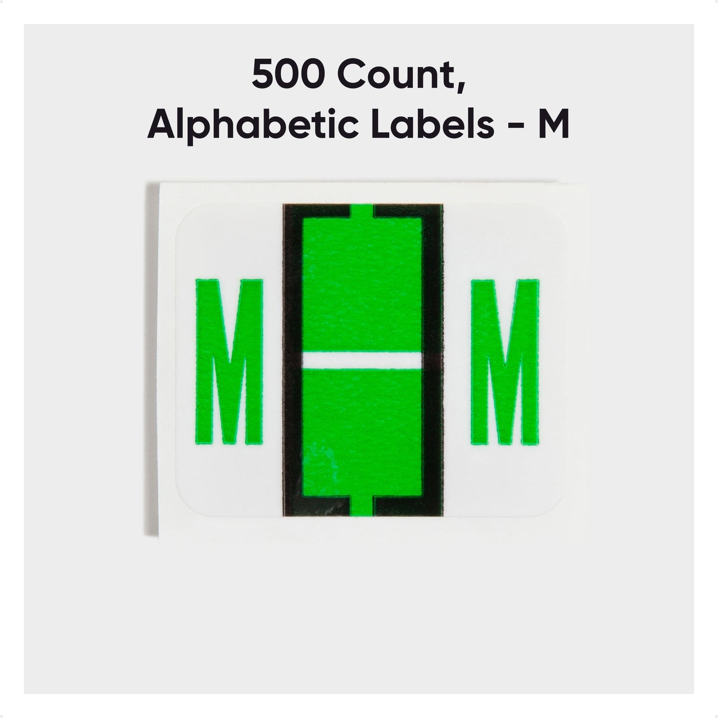 BCCR Bar Style Color-Coded Alphabetic Labels, A-Z Rolls, Light Green Color, 1-1/4" X 1" Size, Set of 50, 086486670838