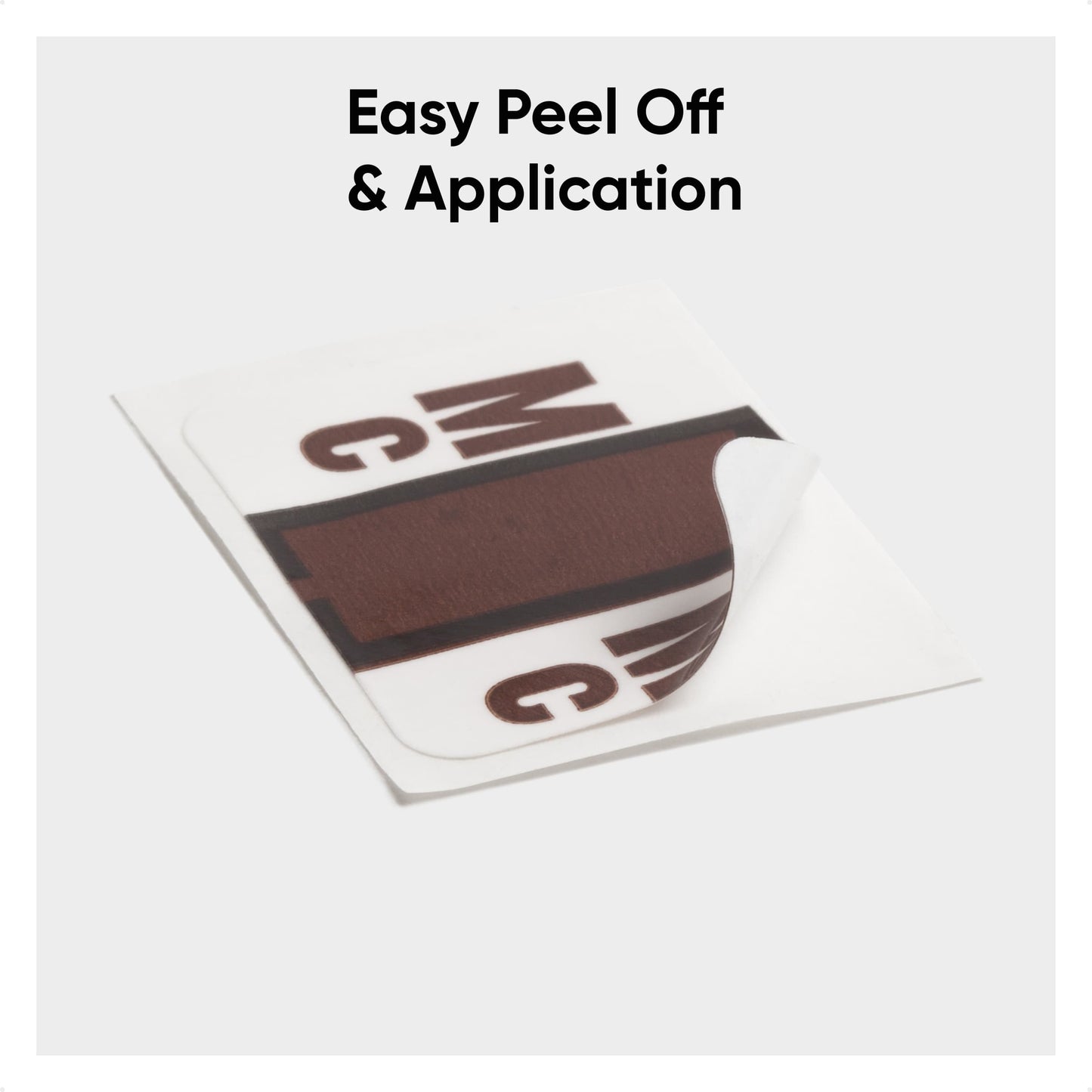 BCCR Bar Style Color-Coded Alphabetic Labels, A-Z Rolls, Brown Color, 1-1/4" X 1" Size, Set of 50, 086486670975