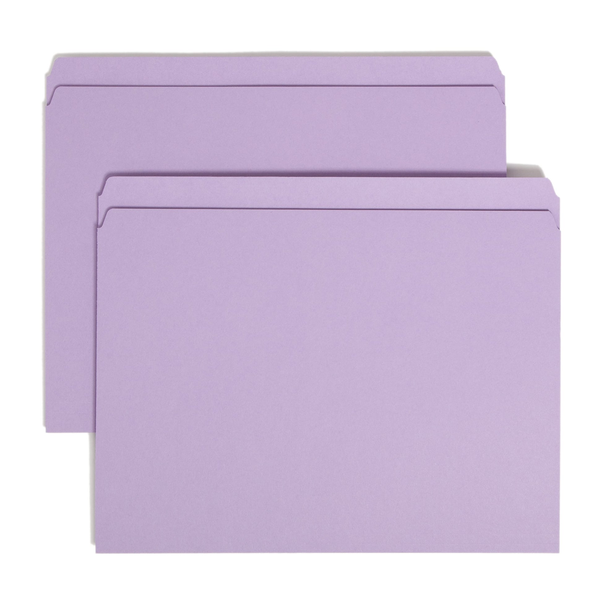Standard File Folders, Straight-Cut Tab, Lavender Color, Letter Size, Set of 100, 086486109406