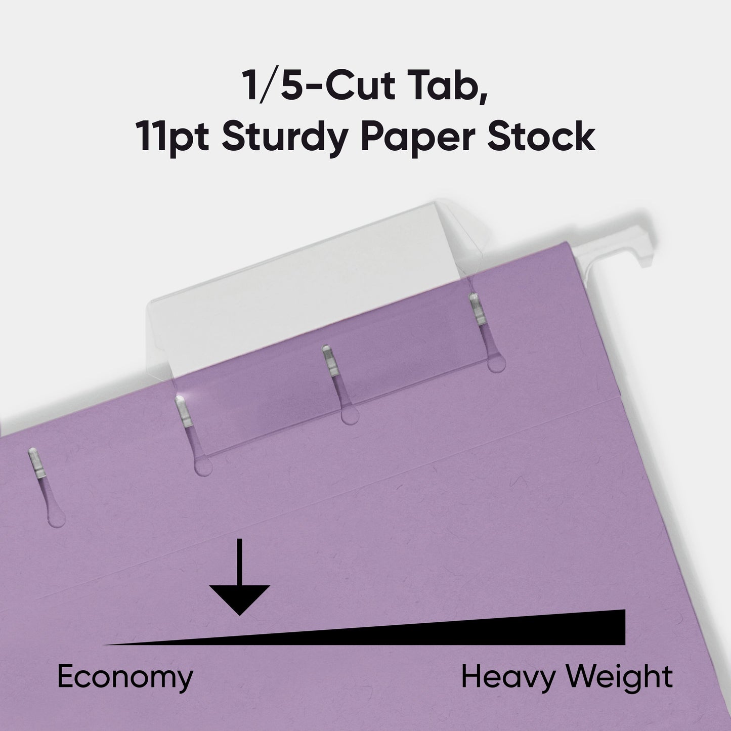 Standard Hanging File Folders with 1/5-Cut TabsStandard Hanging File Folders, 1/5 Cut, Lavender, Letter Size, Set of 50, 086486640640