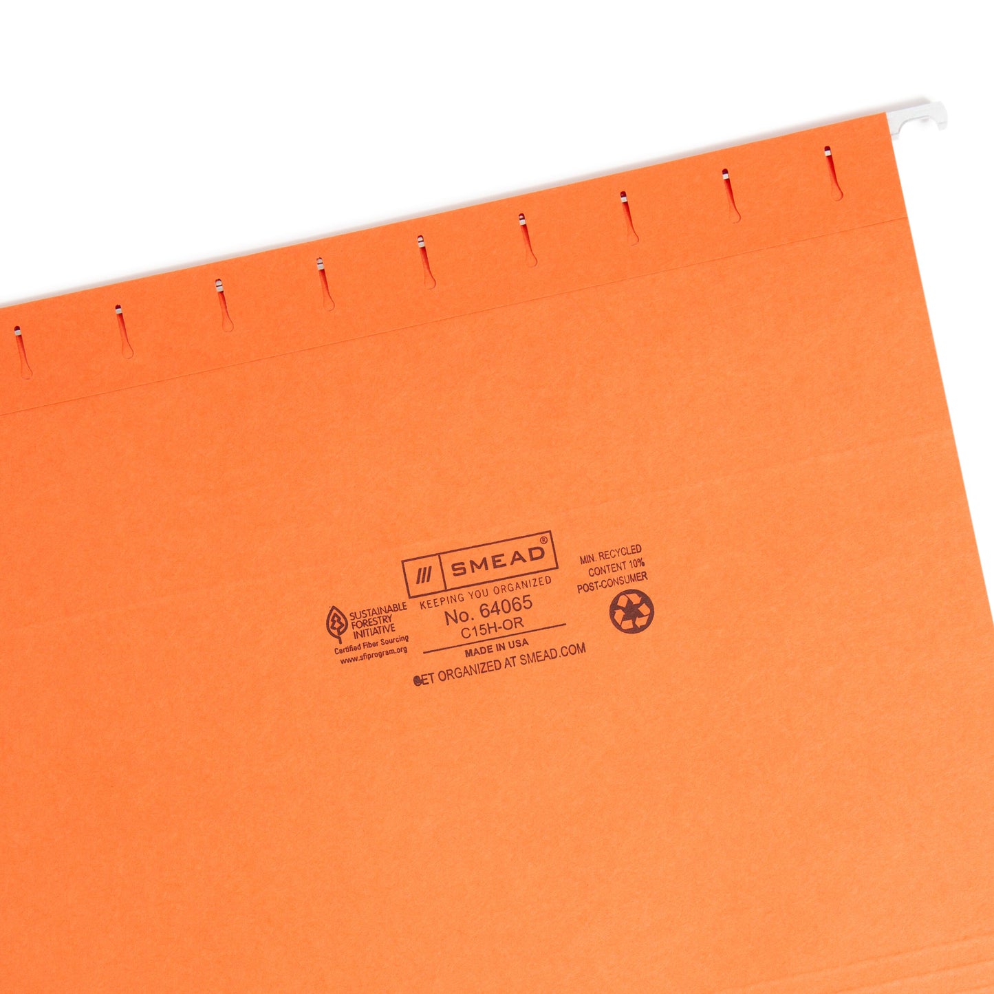Standard Hanging File Folders with 1/5-Cut TabsStandard Hanging File Folders, 1/5 Cut, Orange, Letter Size, Set of 50, 086486640657