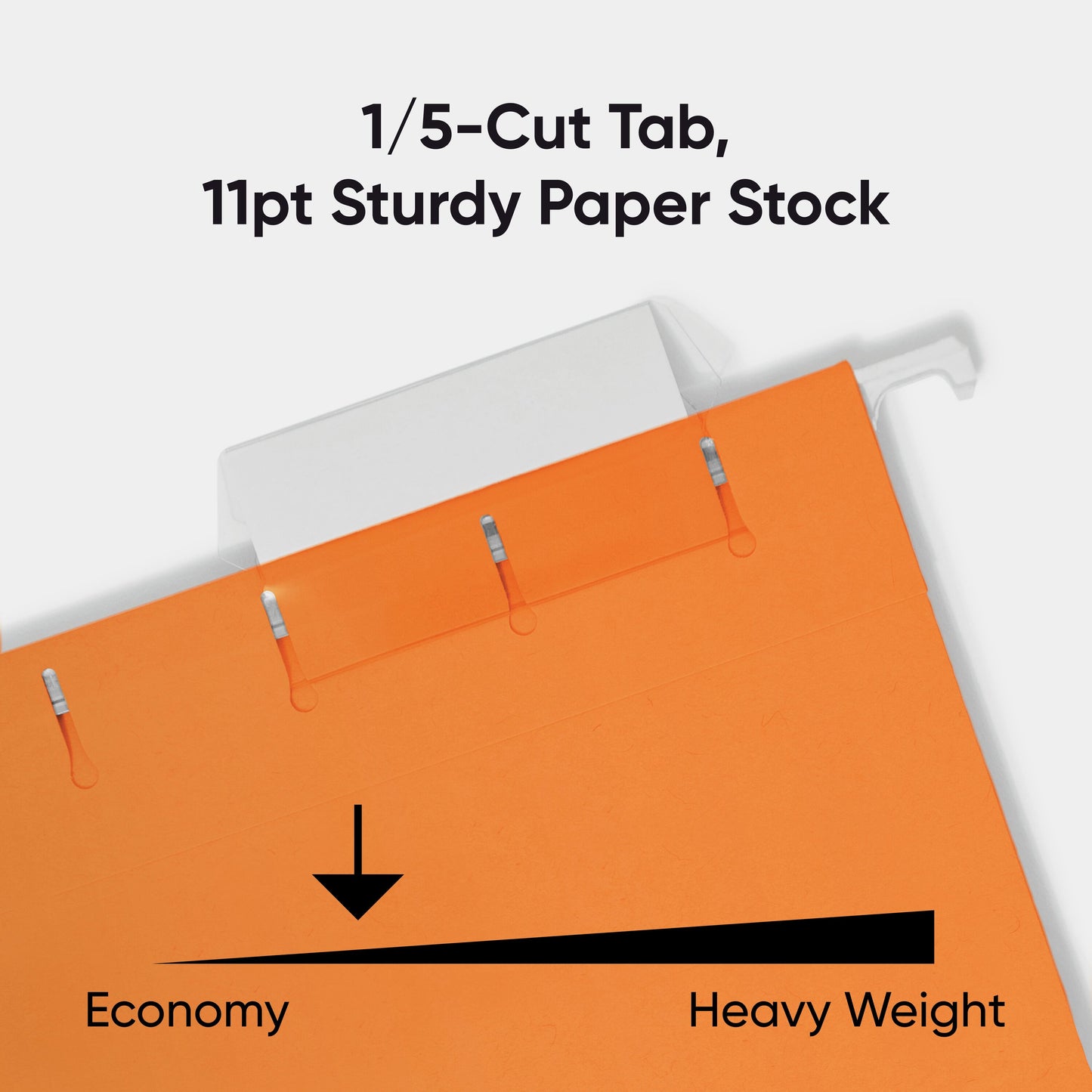 Standard Hanging File Folders with 1/5-Cut TabsStandard Hanging File Folders, 1/5 Cut, Orange, Letter Size, Set of 50, 086486640657