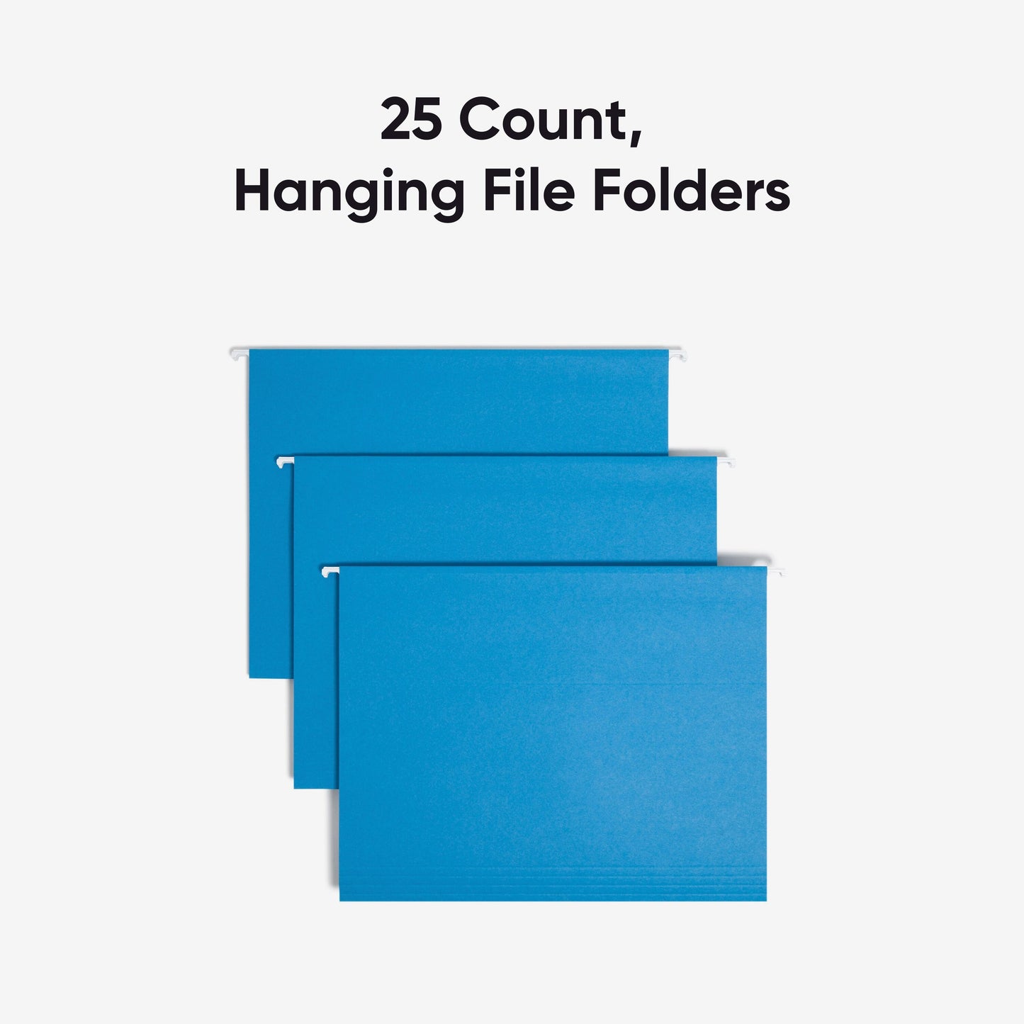 Standard Hanging File Folders with 1/5-Cut Tabs, Sky Blue Color, Letter Size, Set of 25, 086486640688
