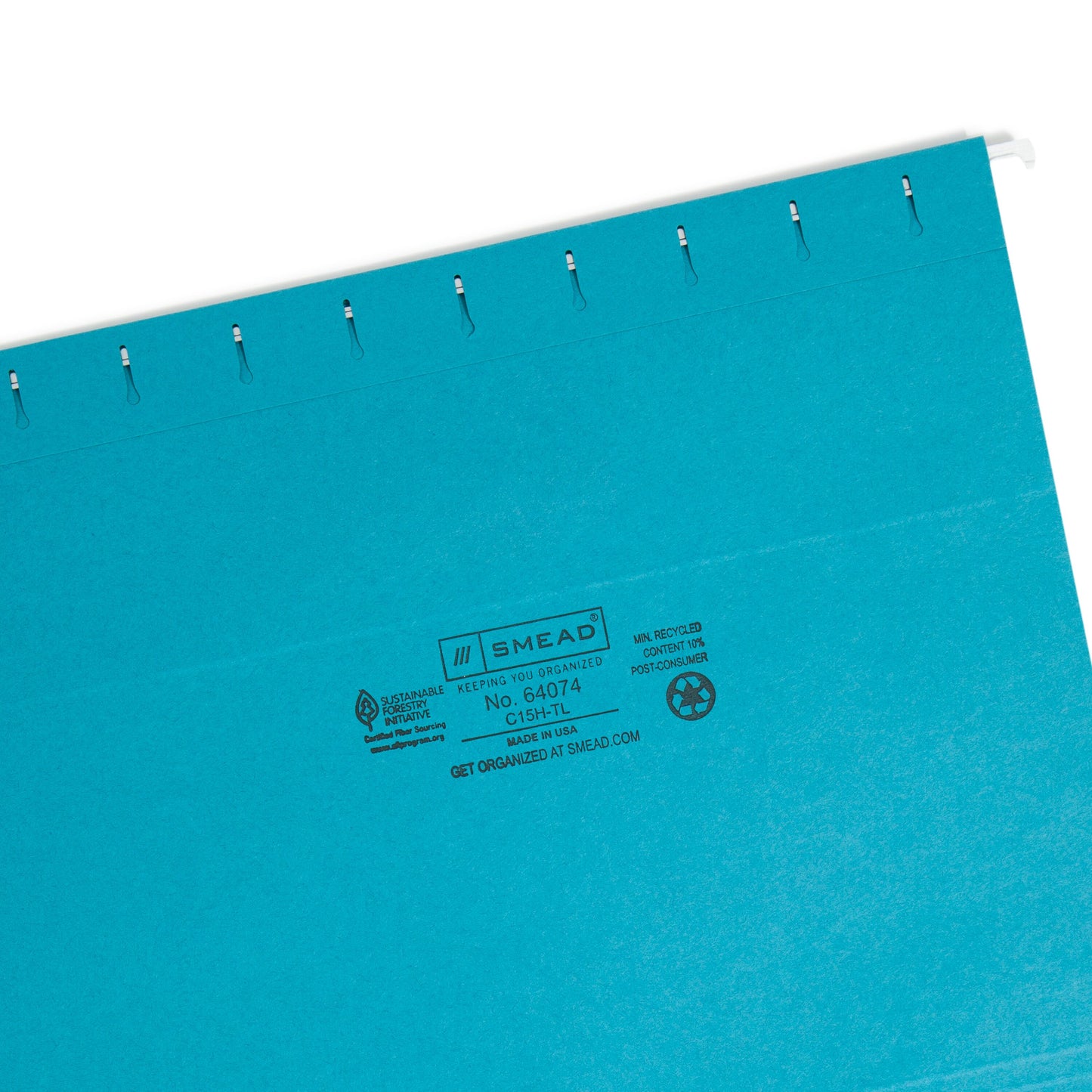 Standard Hanging File Folders with 1/5-Cut TabsStandard Hanging File Folders, 1/5 Cut, Teal, Letter, Standard Green, Letter Size, Set of 50, 086486640749