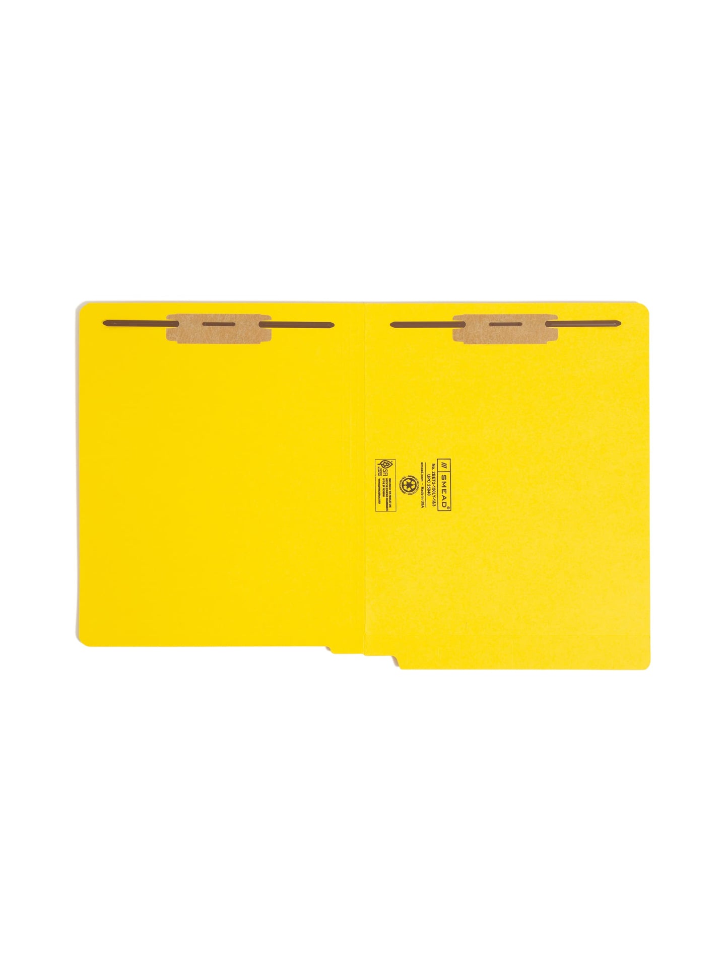 Shelf-Master® Reinforced End Tab Fastener File Folders, Straight-Cut Tab, Yellow Color, Letter Size, Set of 50, 086486259408