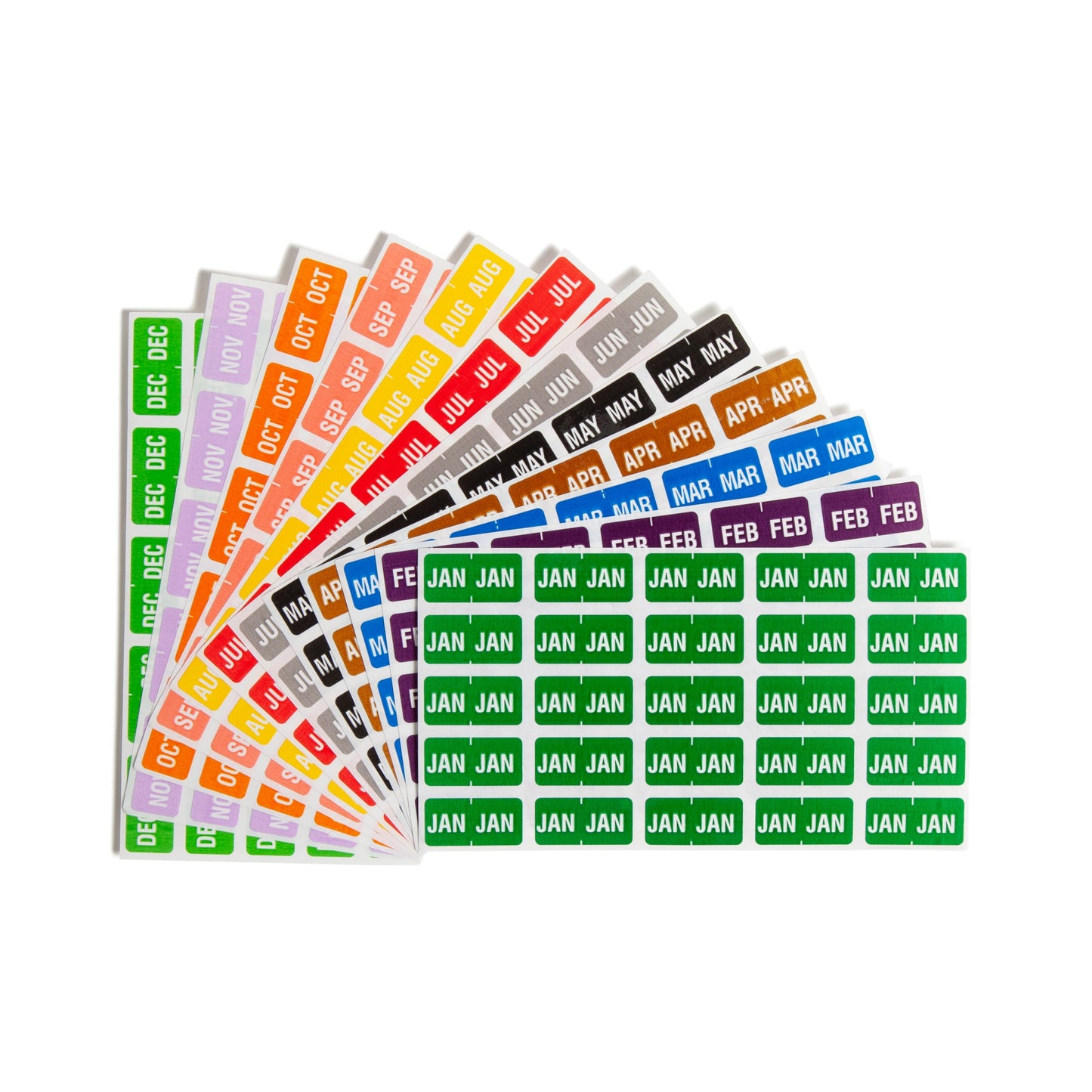 ETS Color-Coded Month and Year Labels - Sheets, Assorted Colors Color, 1" X 1/2" Size, Set of 3000, 086486674508
