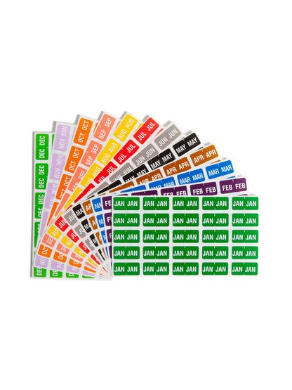 ETS Color-Coded Month and Year Labels - Sheets, Assorted Colors Color, 1" X 1/2" Size, Set of 1, 086486674508