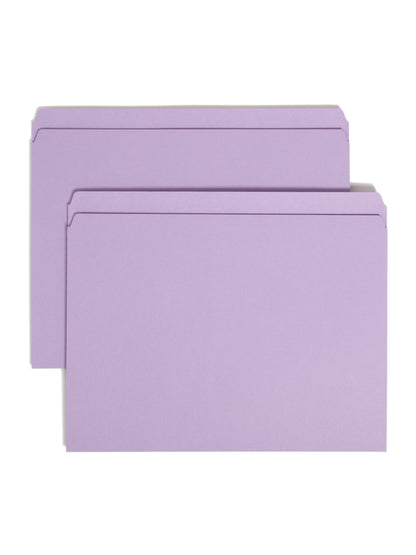 Standard File Folders, Straight-Cut Tab, Lavender Color, Letter Size, Set of 100, 086486109406