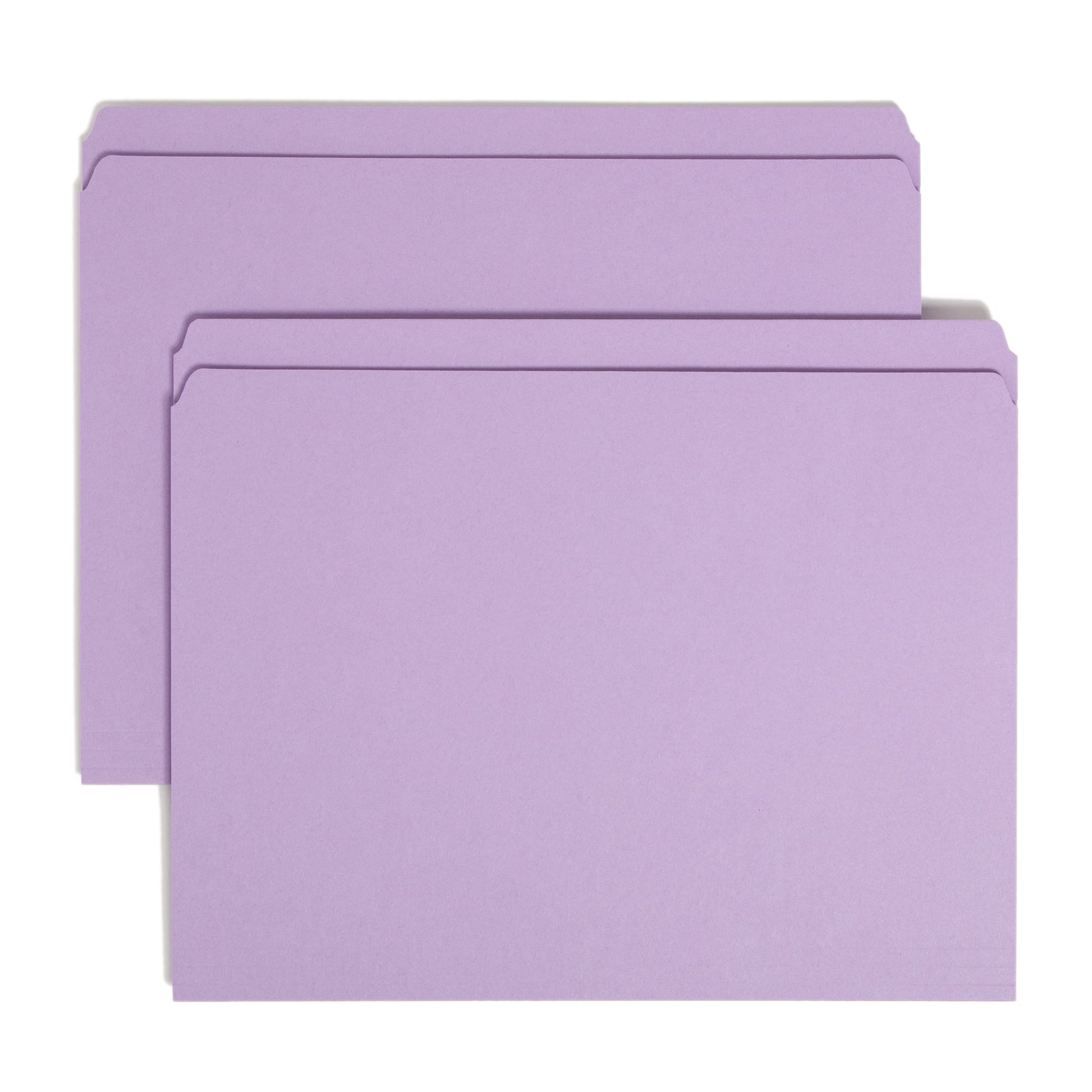Reinforced Tab File Folders, Straight-Cut Tab, Lavender Color, Letter Size, Set of 100, 086486124102