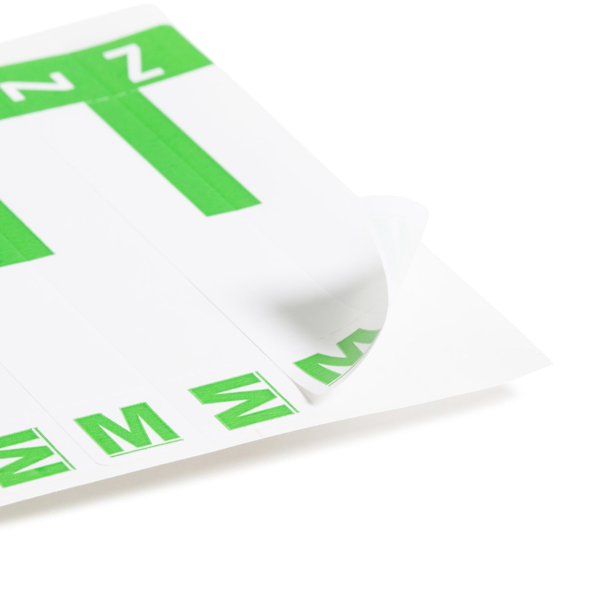 AlphaZ® NCC Color-Coded Name Labels - Sheets, Light Green Color, 3-5/8" X 1-5/32" Size, Set of 100, 086486671644
