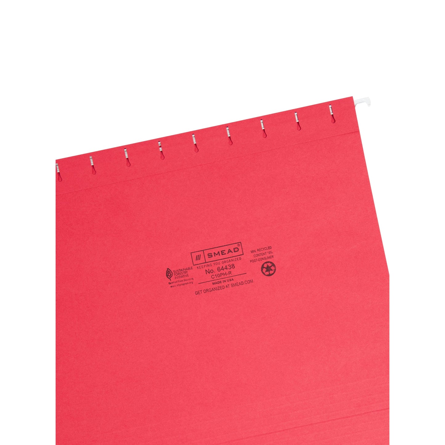 Standard Hanging File Folders, Red Color, Letter Size, Set of 25, 086486644389