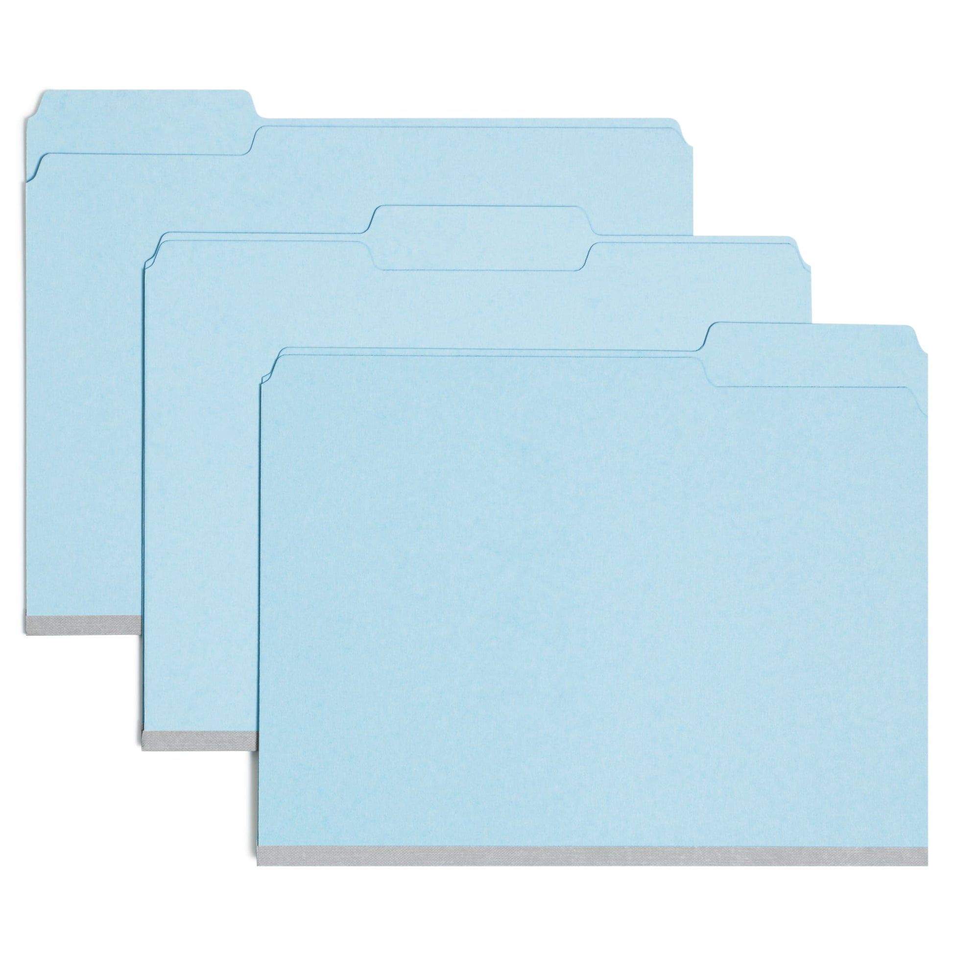 Pressboard File Folder, 1 inch Expansion, 1/3-Cut Tab, Blue Color, Letter Size, Set of 25, 086486215305