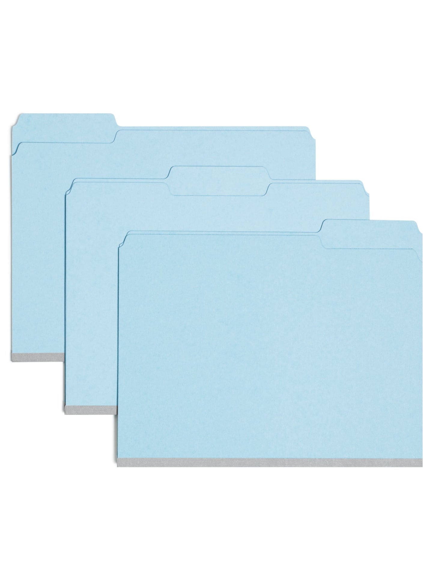 Pressboard File Folder, 1 inch Expansion, 1/3-Cut Tab, Blue Color, Letter Size, Set of 25, 086486215305