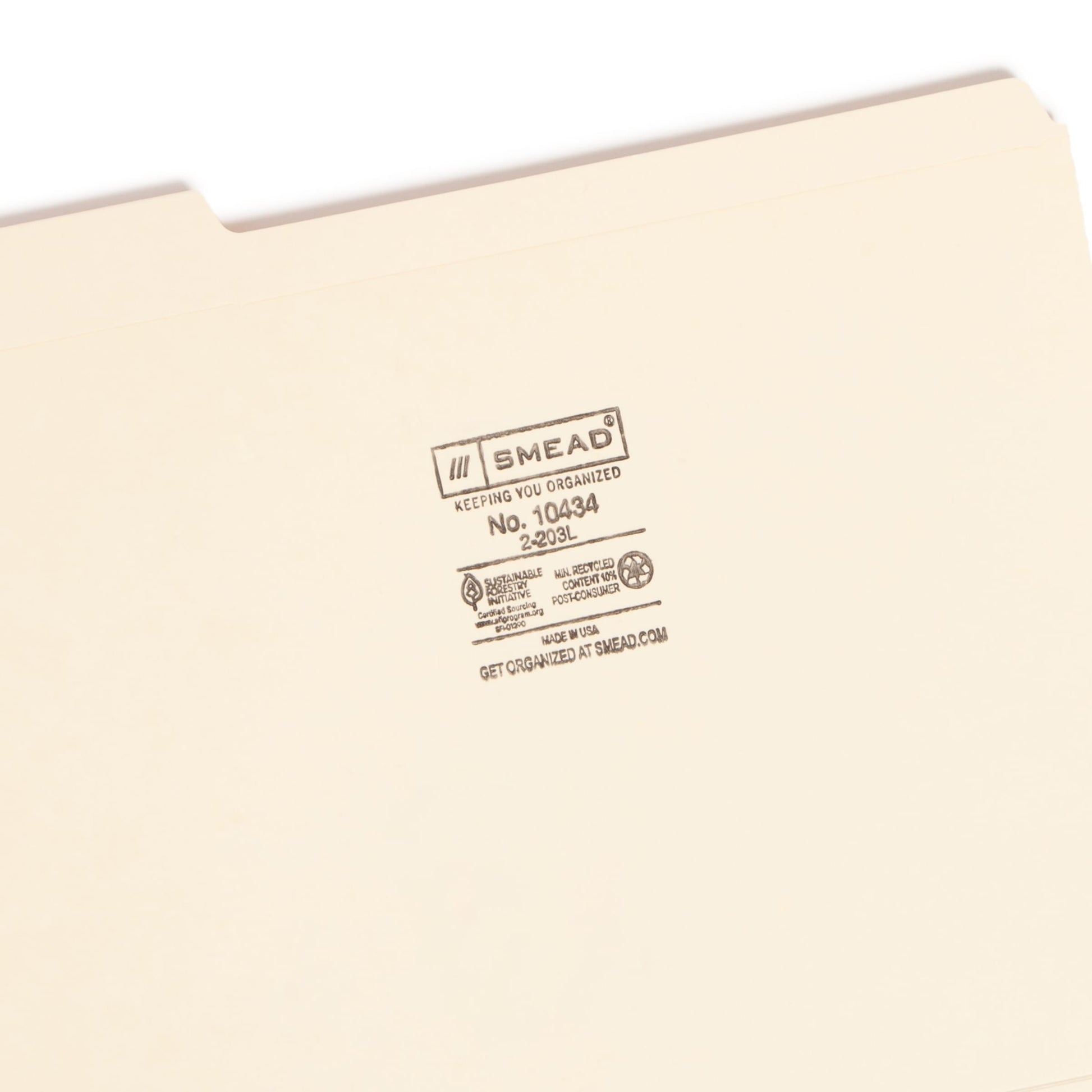 Heavy Duty Reinforced Tab File Folders, 1/3-Cut Tab, Manila Color, Letter Size, Set of 100, 086486104340