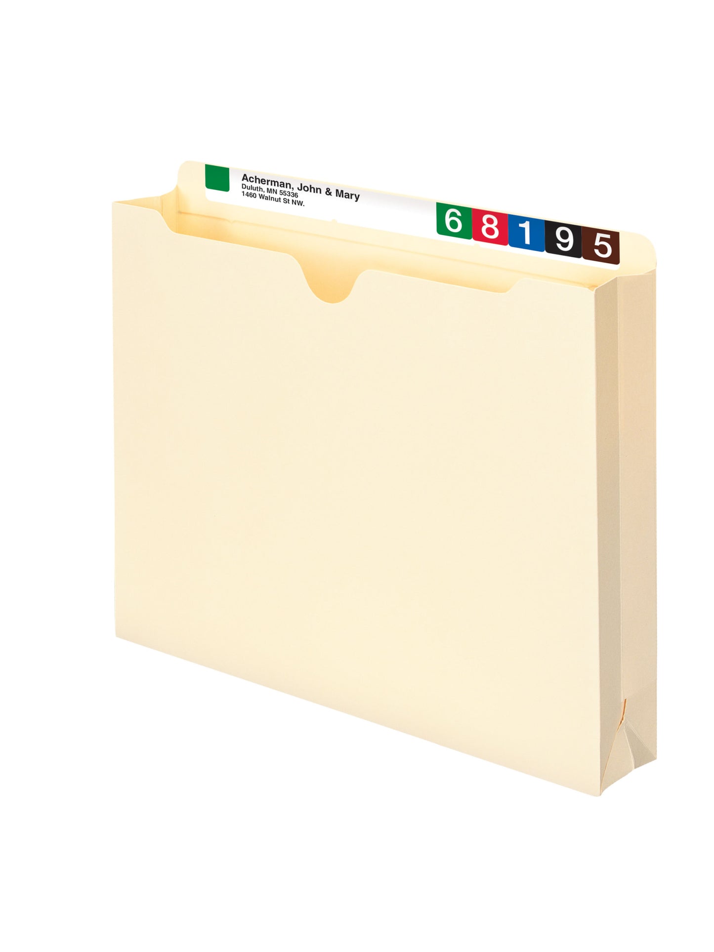 File Jackets, 2 inch Expansion, Straight-Cut Tab, Manila Color, Letter Size, Set of 50, 30086486755604