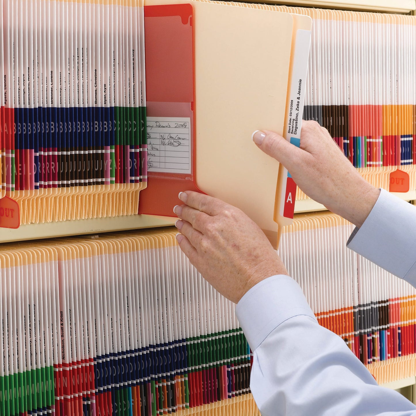 TUFF® Shelf-Master® Reinforced Laminated End Tab Fastener File Folders, Straight-Cut Tab, Manila Color, Letter Size, Set of 50, 086486341059