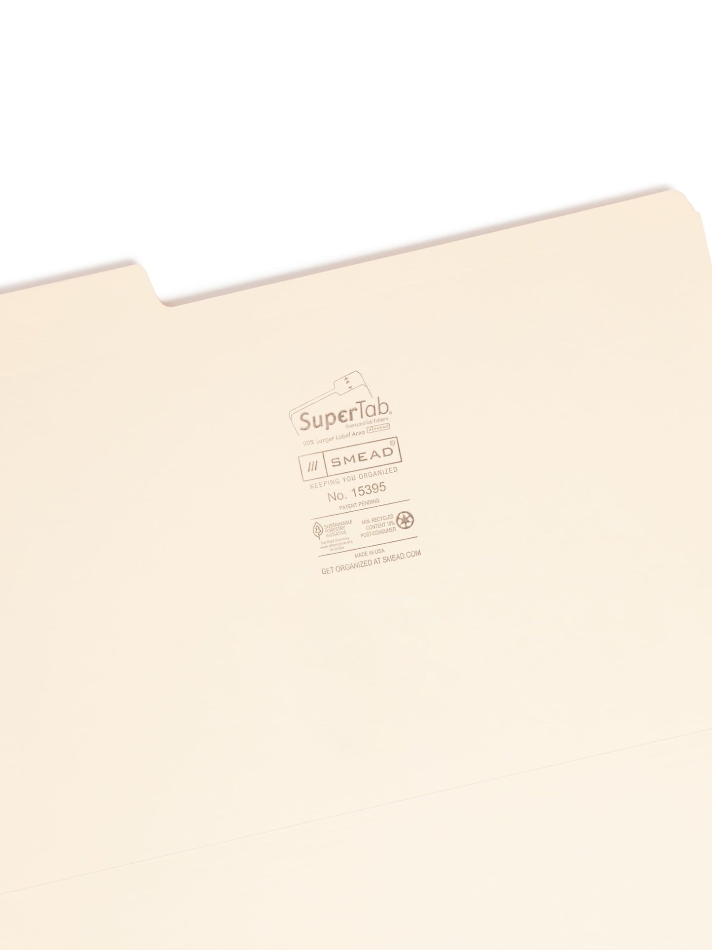 SuperTab® Reinforced Tab File Folders, Manila Color, Legal Size, Set of 100, 086486153959