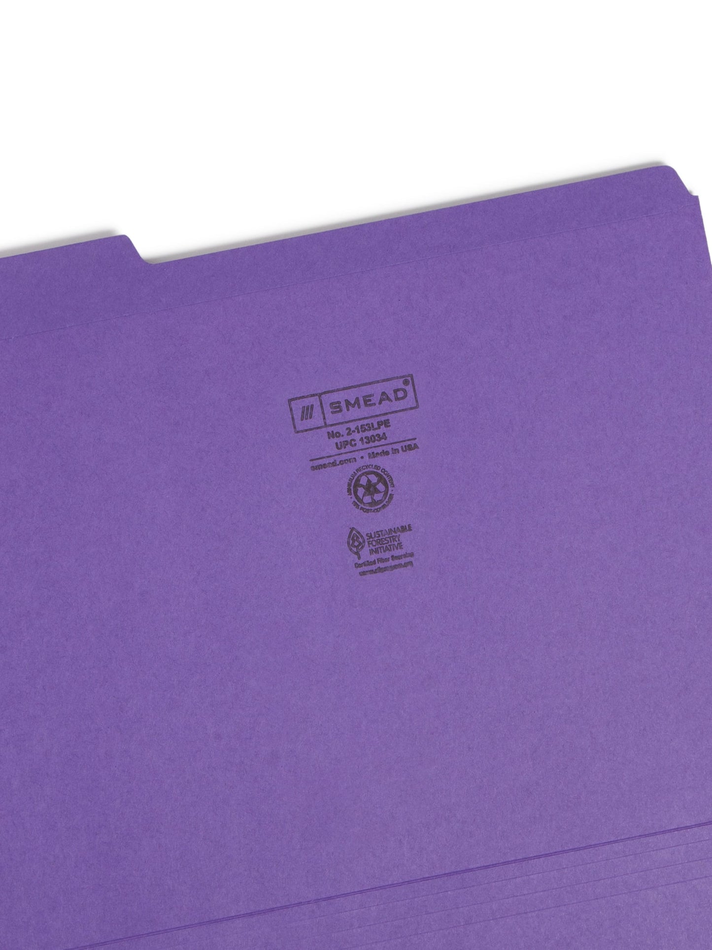 Reinforced Tab File Folders, 1/3-Cut Tab, Purple Color, Letter Size, Set of 100, 086486130349