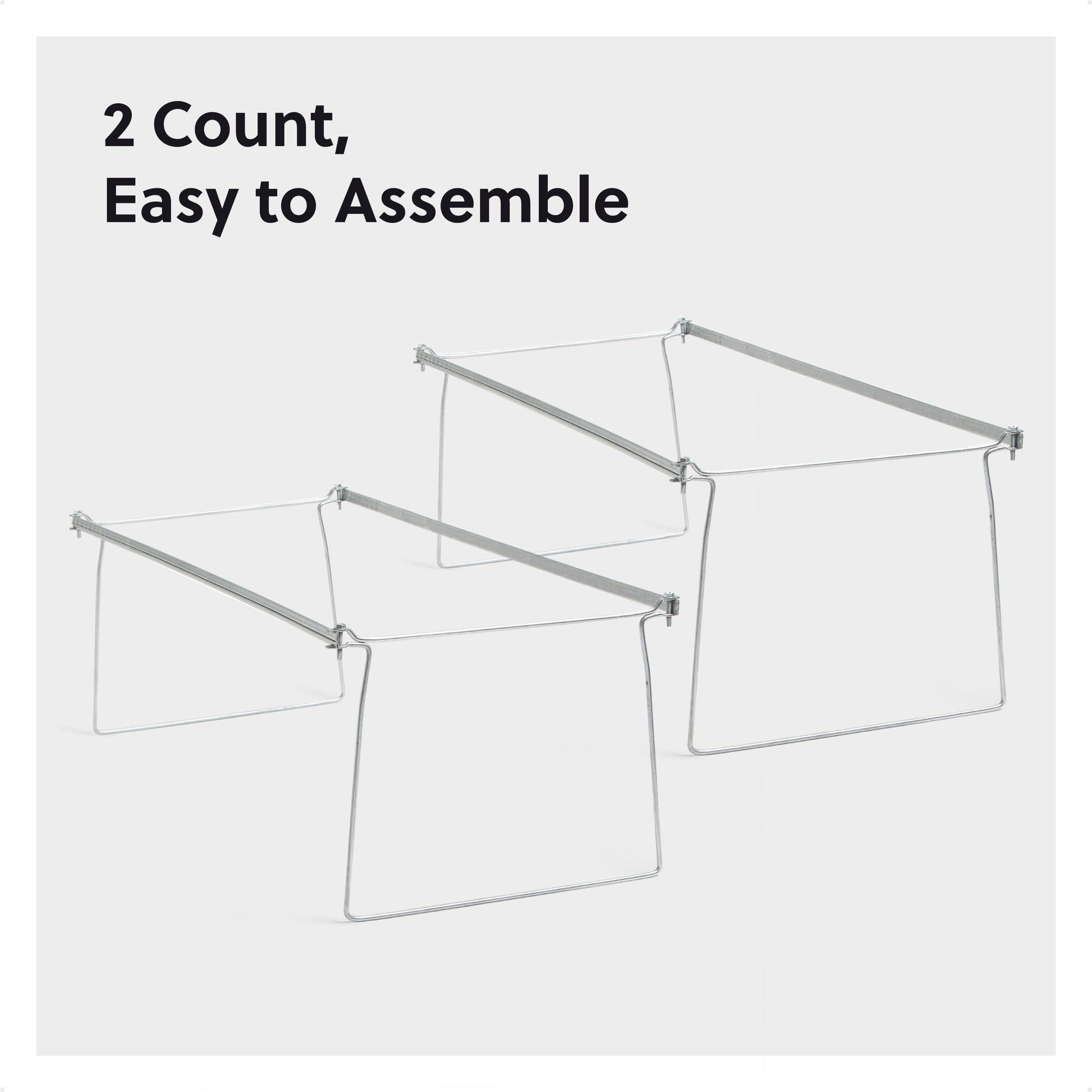Hanging File Folder Frame, Gray Color, Letter Size, Set of 2, 30086486648708