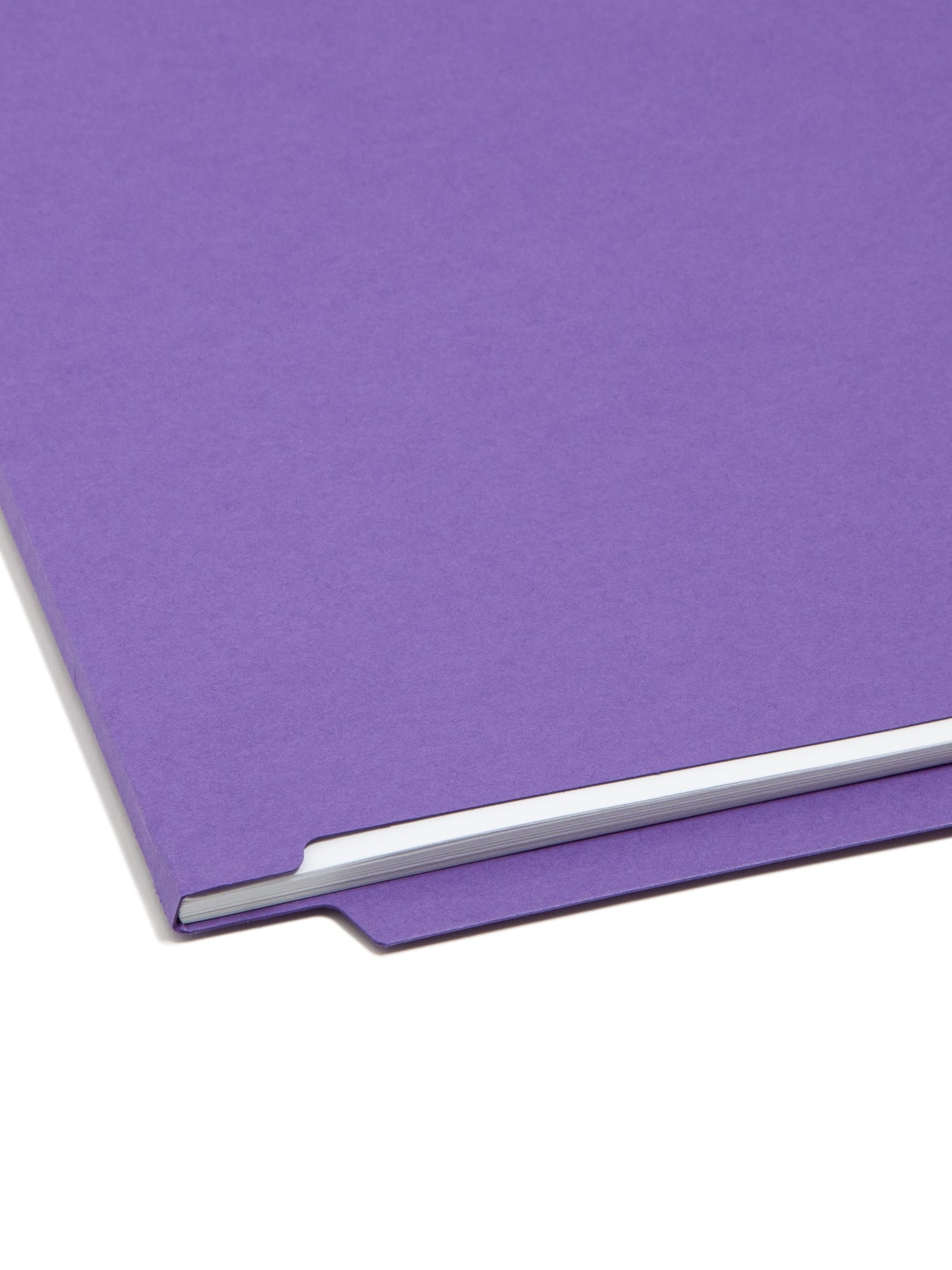 Shelf-Master® Reinforced End Tab Fastener File Folders, Straight-Cut Tab, Purple Color, Letter Size, Set of 50, 086486254403