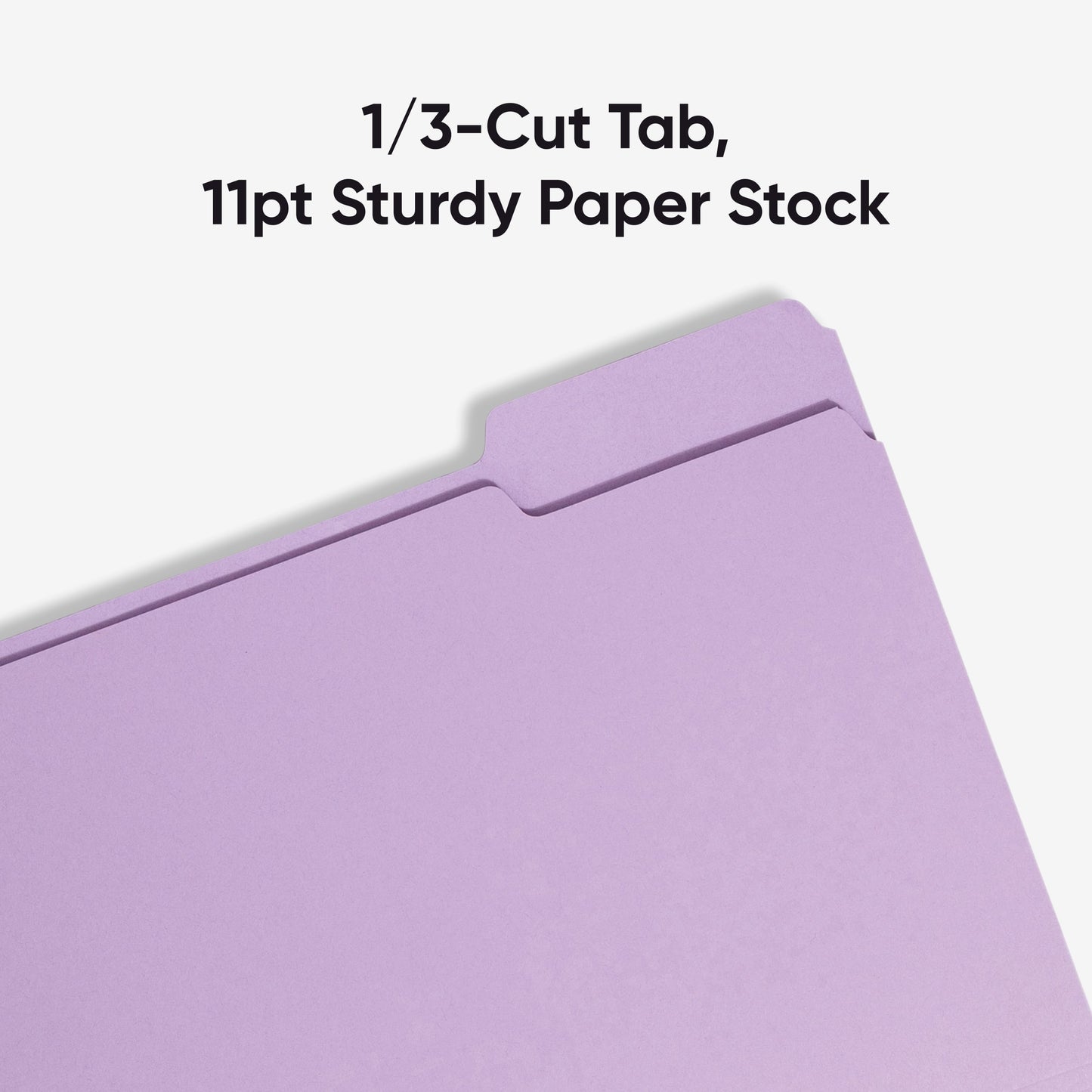 Standard File Folders, 1/3-Cut Tab, Lavender Color, Letter Size, Set of 100, 086486124430