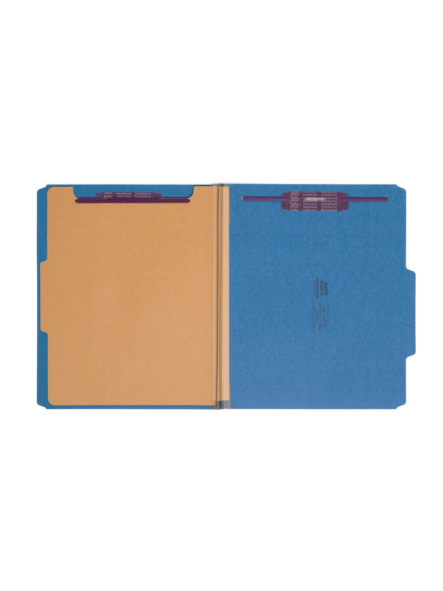 SafeSHIELD® Pressboard Classification File Folders, 1 Divider, 2 inch Expansion, Dark Blue Color, Letter Size,