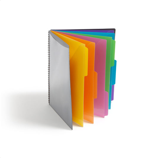 Poly Project Organizers, 12 Pockets, 1/3-Cut Tab, Gray Color, Letter Size, Set of 1, 086486892070