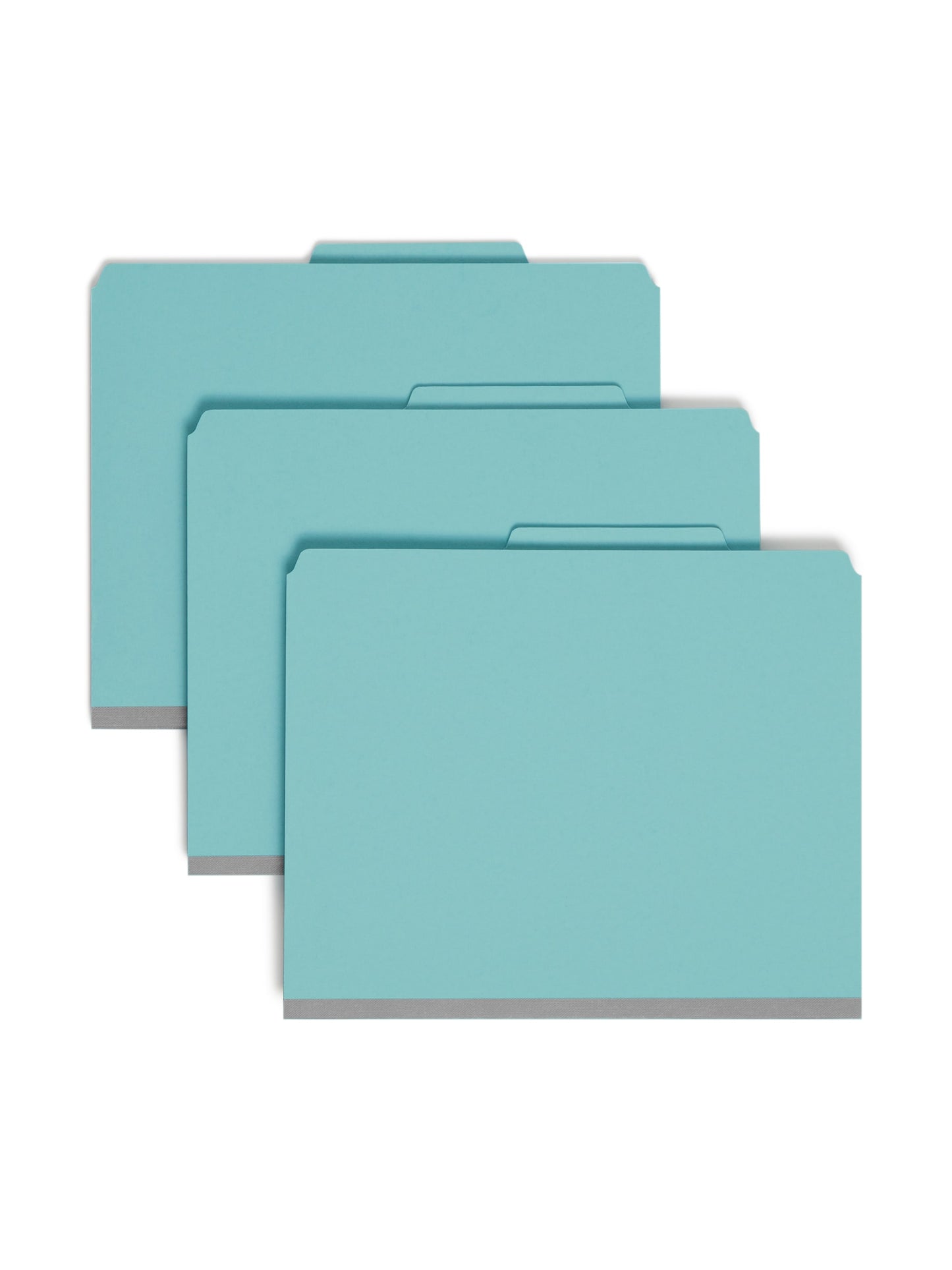 SafeSHIELD® Pressboard Classification File Folders, 1 Divider, 2 inch Expansion, Blue Color, Letter Size,