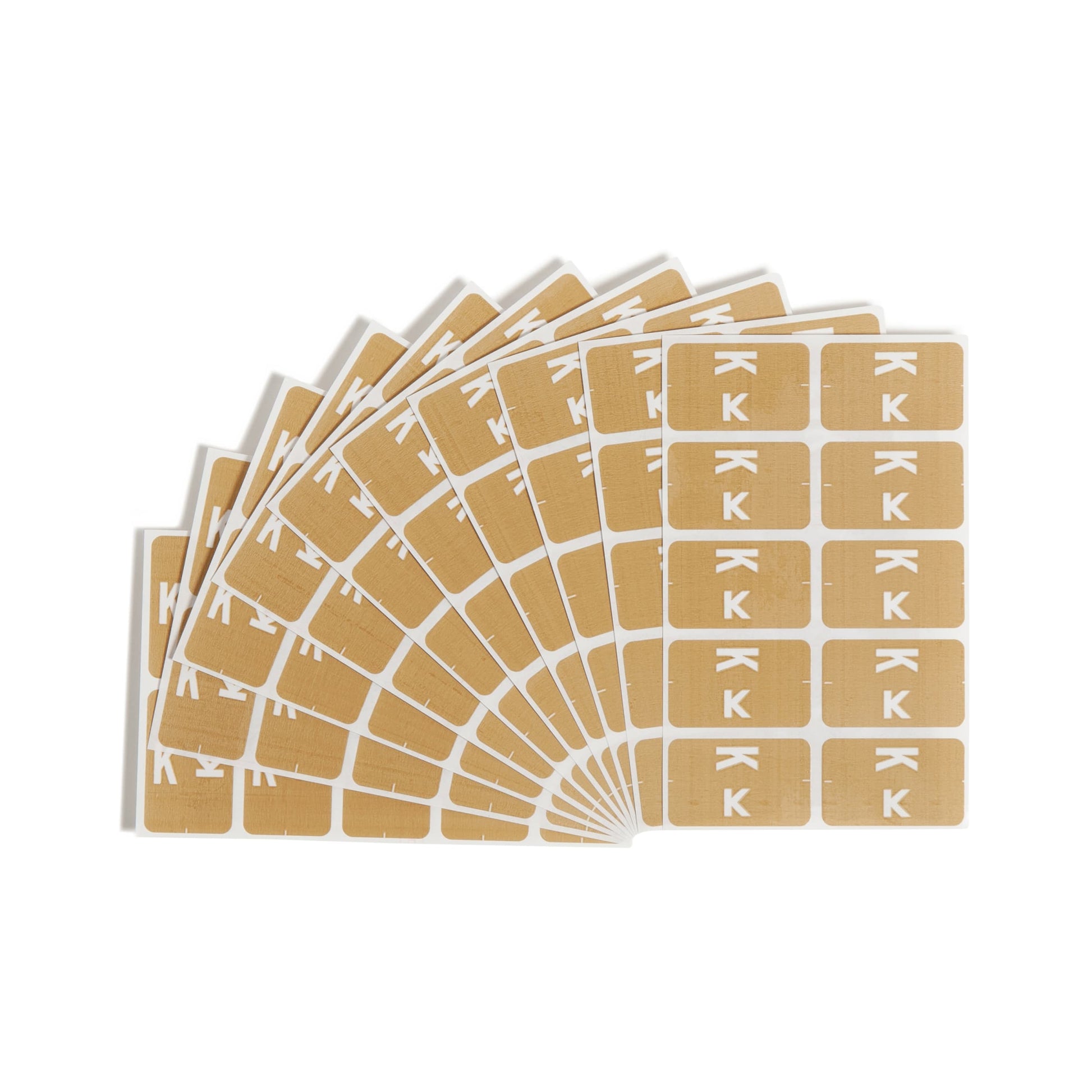 AlphaZ® ACCS Color Coded Alphabetic Labels - Sheets, Light Brown Color, 1" X 1-5/8" Size, Set of 100, 086486671811