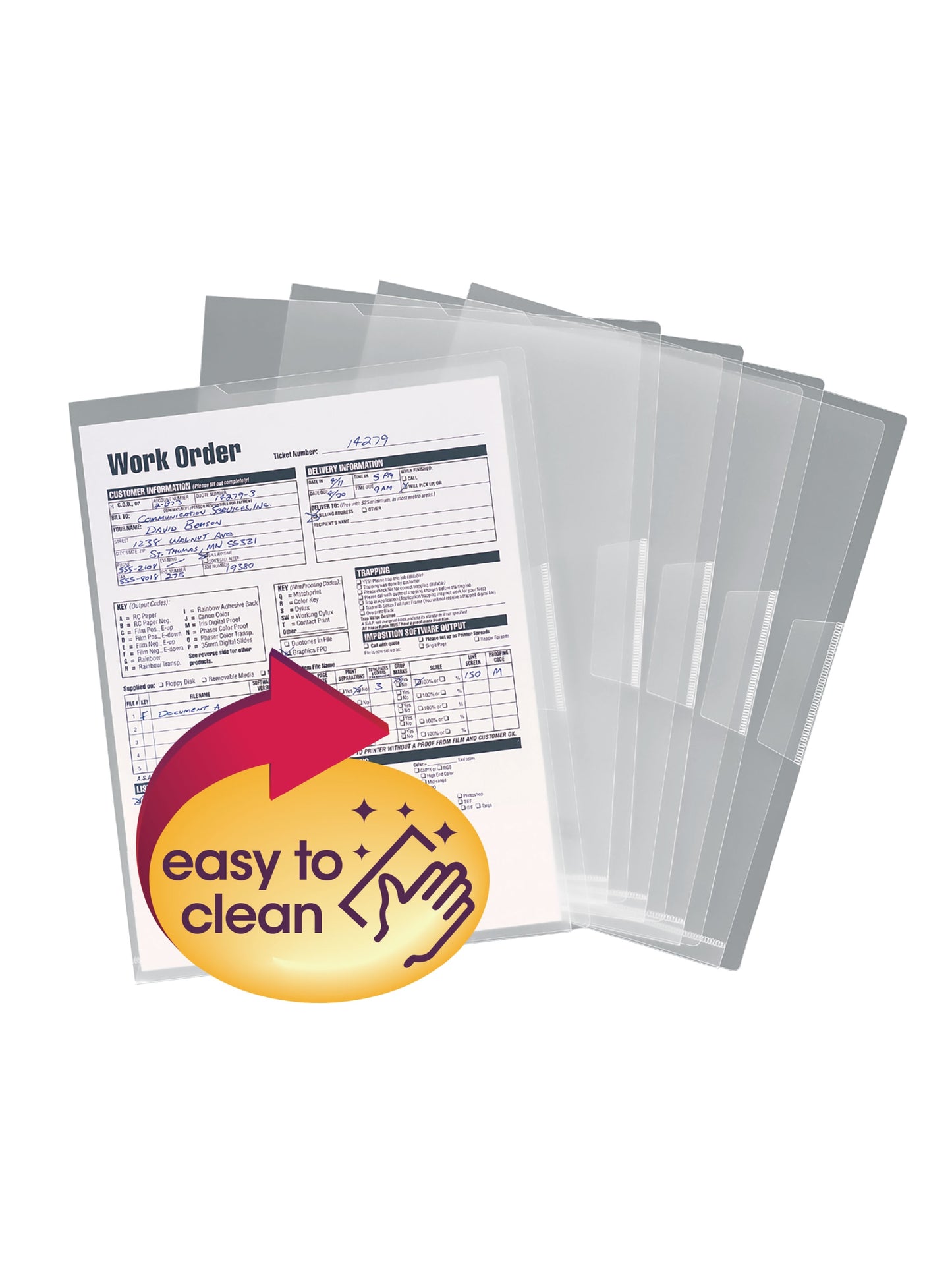 Poly Project File JacketsOrganized Up® Poly Translucent Project Jackets, Organized Up, Clear, Letter, Clear, Letter Size, Set of 10, 086486857536