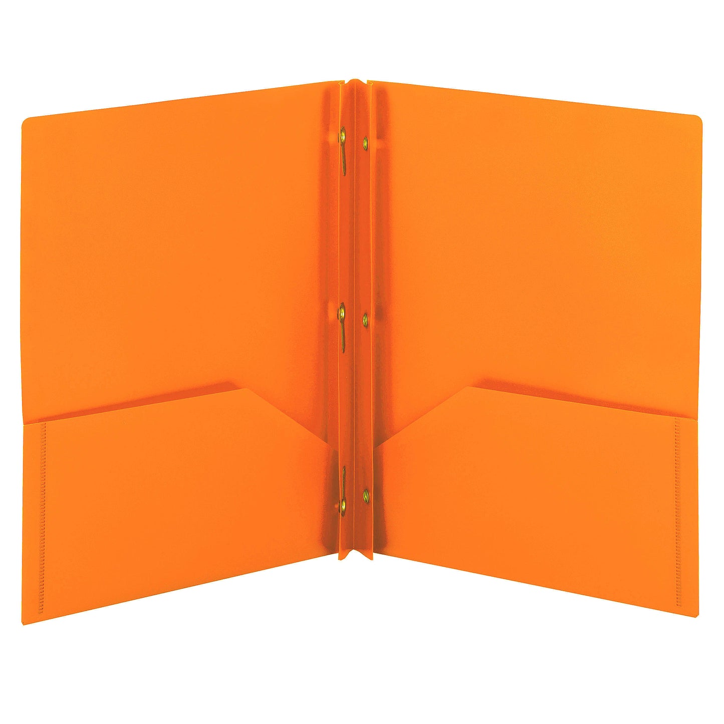 Poly Two-Pocket Folders with Fasteners, Orange Color, Letter Size, Set of 3, 086486877350