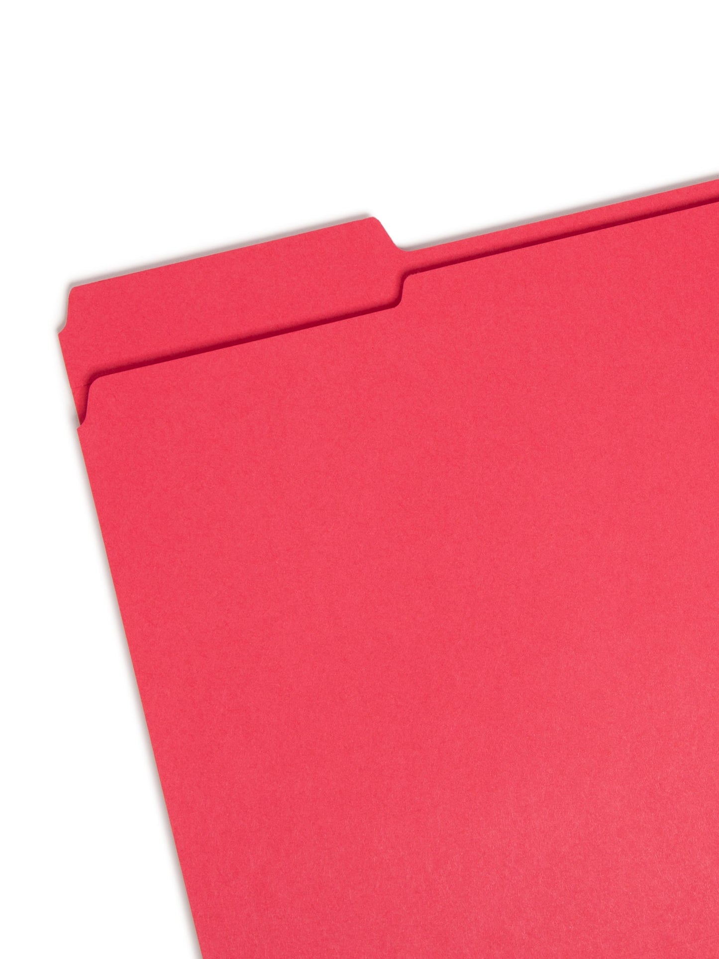 Reinforced Tab File Folders, 1/3-Cut Tab, Red Color, Letter Size, Set of 100, 086486127349
