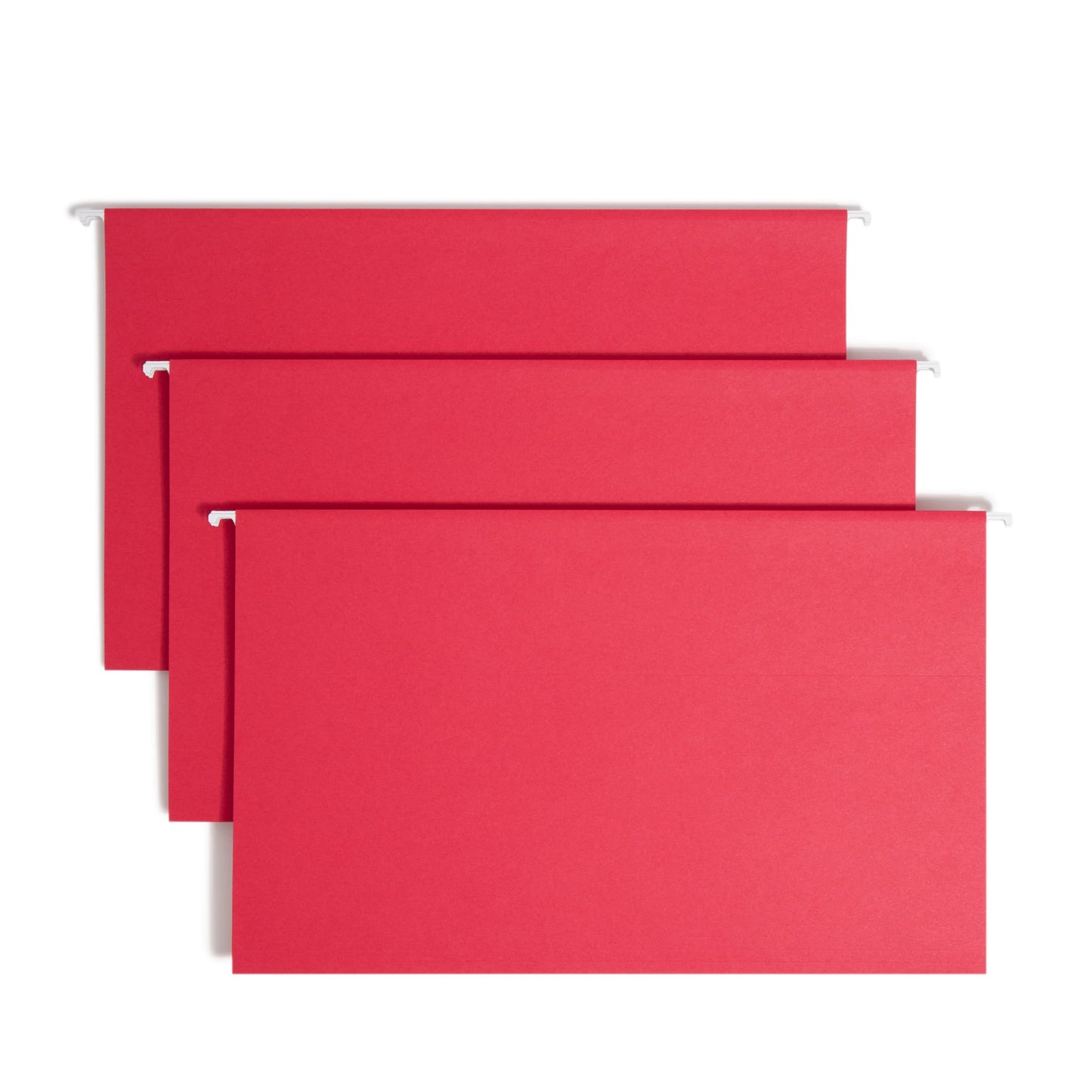 Standard Hanging File Folders with 1/5-Cut Tabs, Red Color, Legal Size, Set of 25, 086486641678