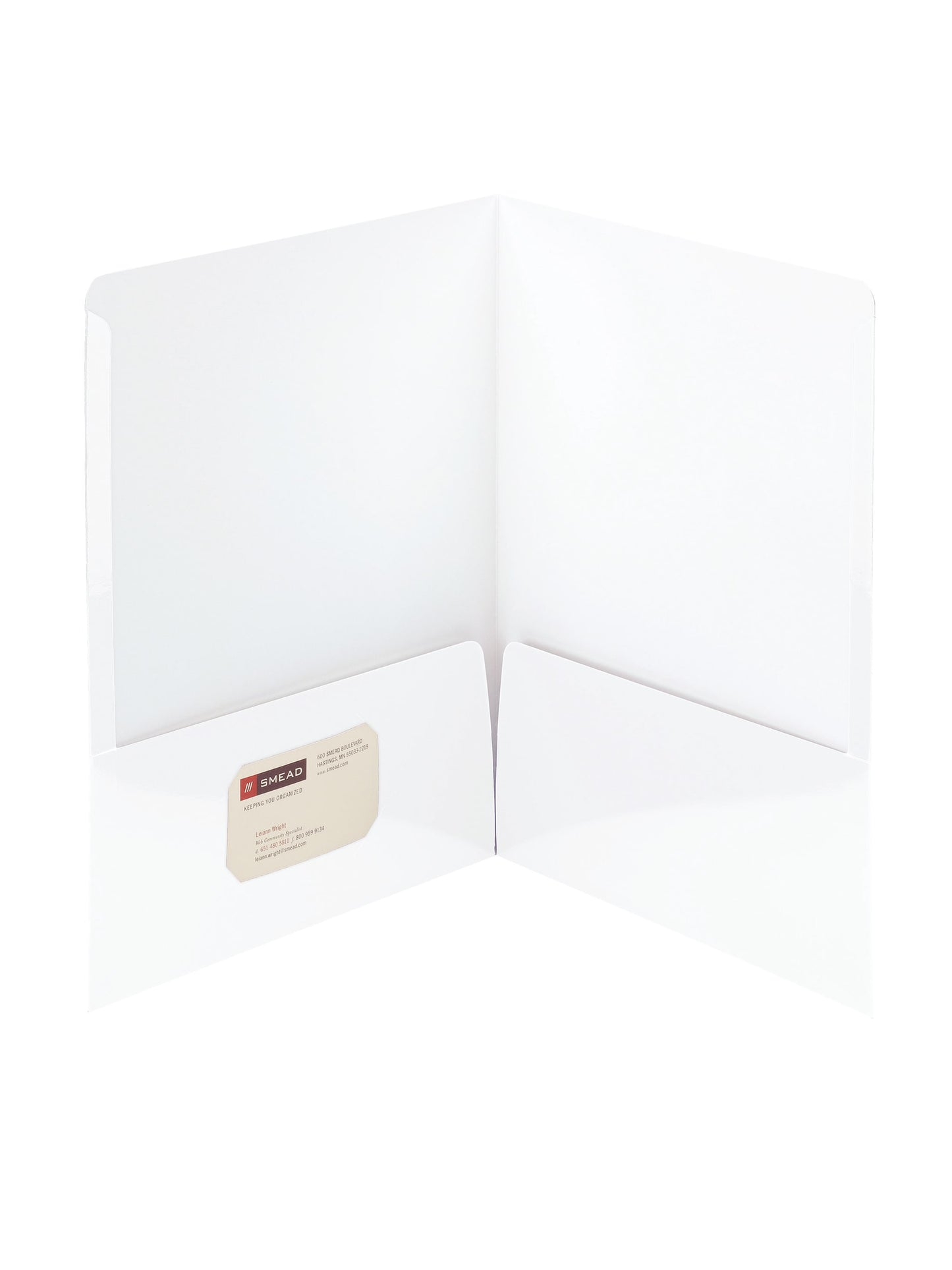 High Gloss Two-Pocket Folders, White Color, Letter Size, 30086486878839