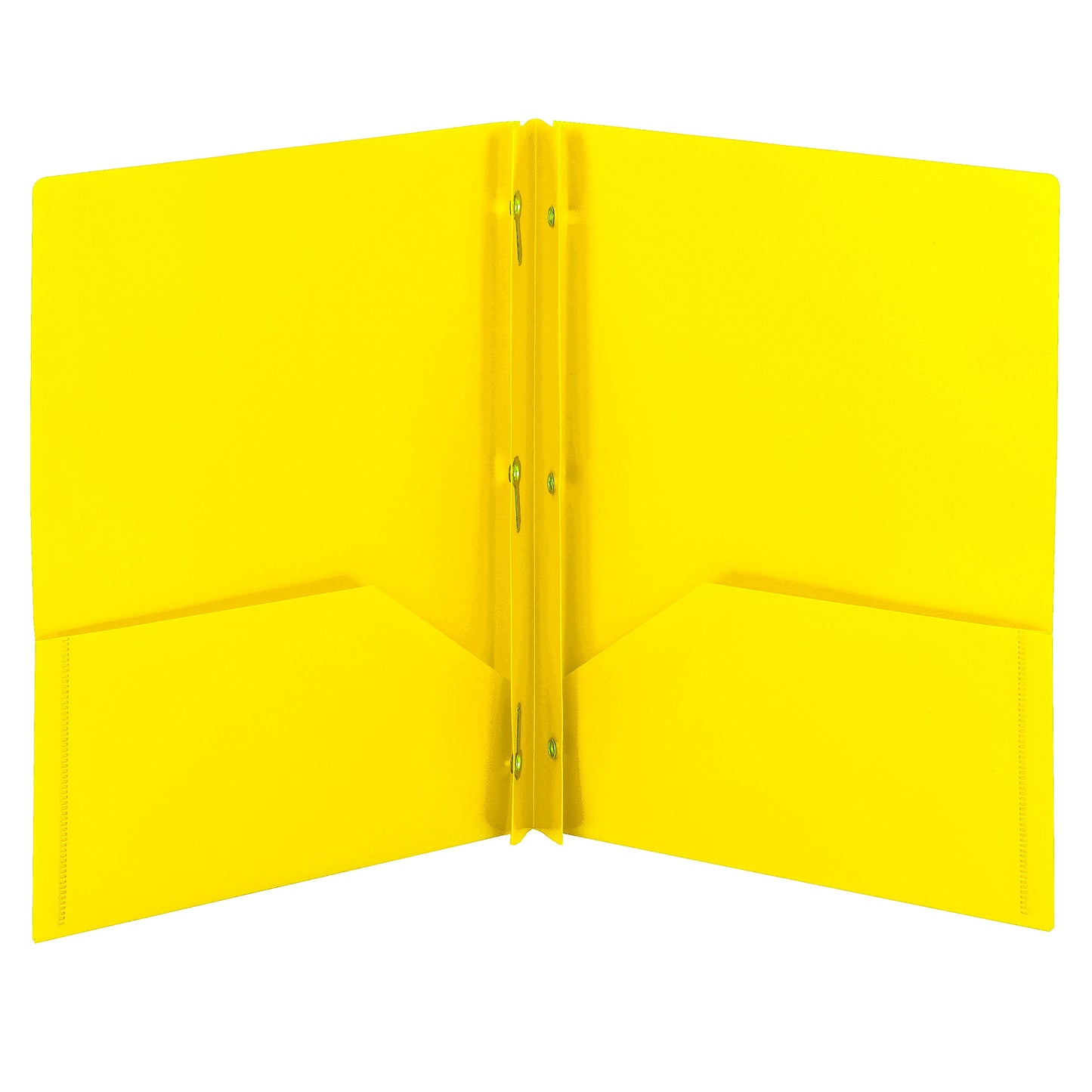 Poly Two-Pocket Folders with Fasteners, Yellow Color, Letter Size, Set of 3, 086486877336