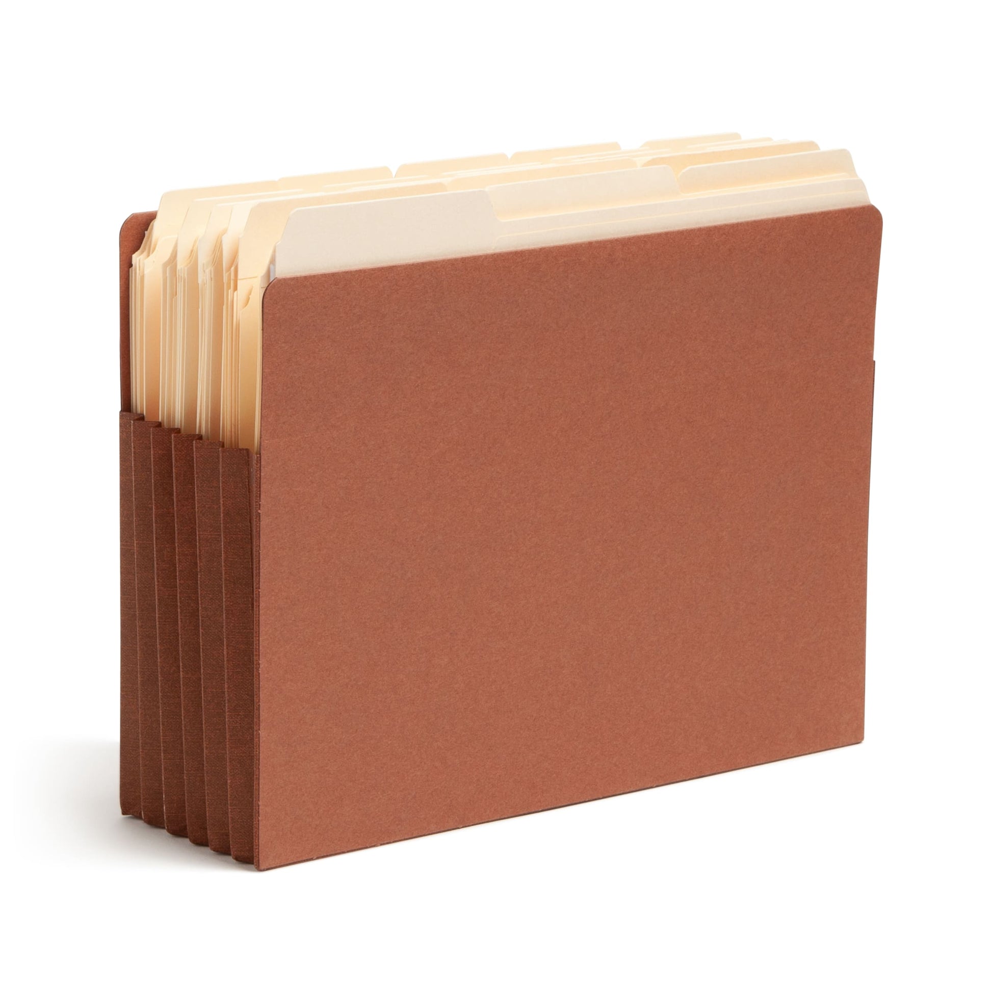 TUFF® Extra-Wide Reinforced End Tab File Pockets, Straight-Cut Tab, 5-1/4 inch Expansion, Redrope Color, Extra Wide Letter Size, Set of 10, 30086486737907