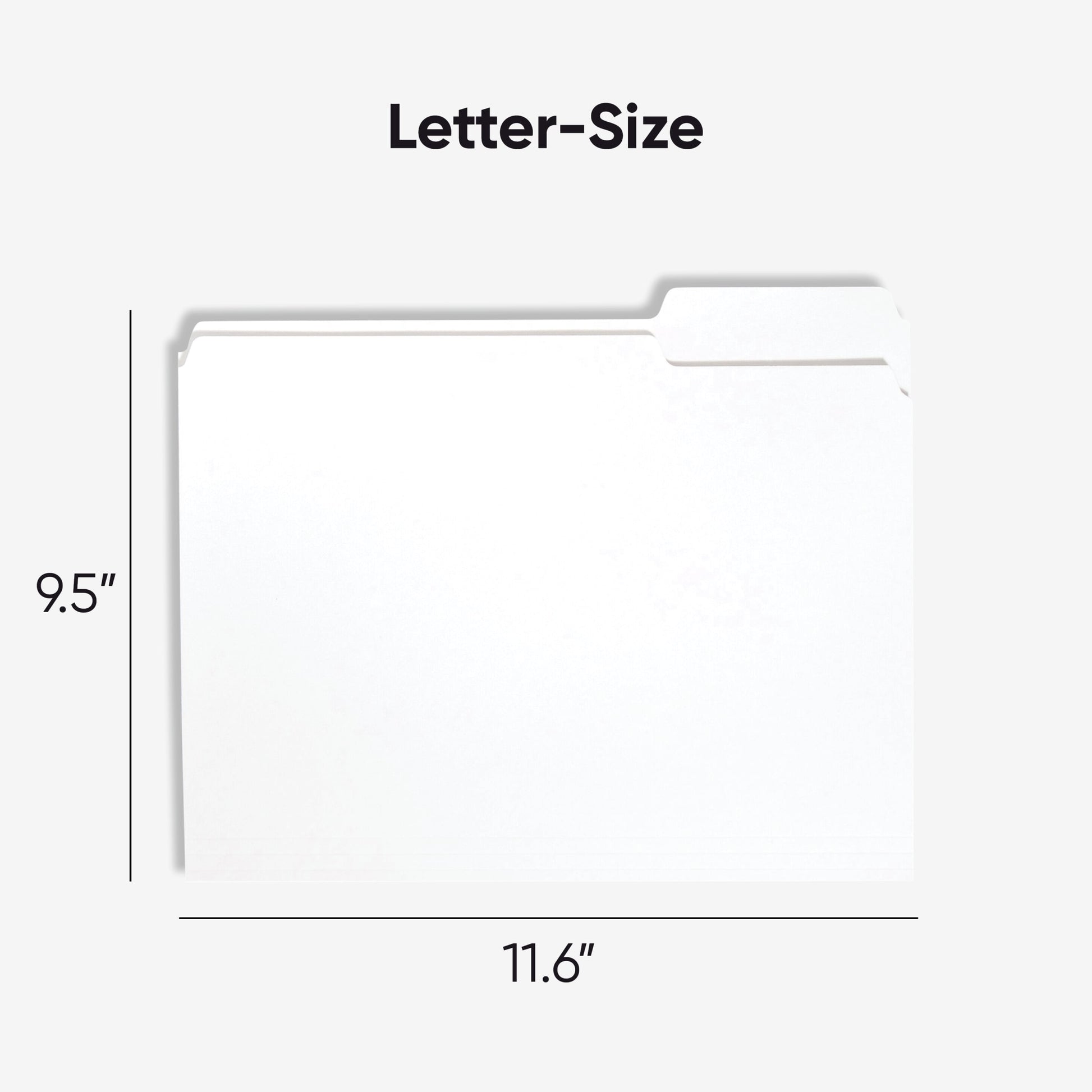 Standard File Folders, 1/3-Cut Tab, White Color, Letter Size, Set of 100, 086486128438