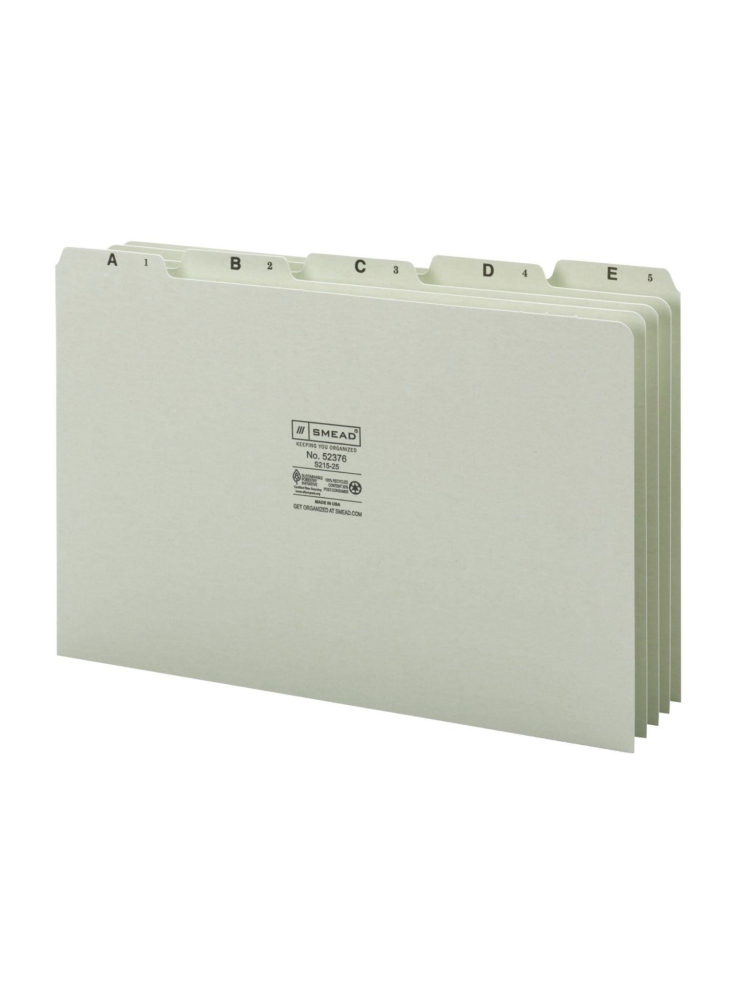 Heavyweight Filing Guides with Alphabetic Indexing, Gray/Green Color, Legal Size, Set of 25, 086486523769