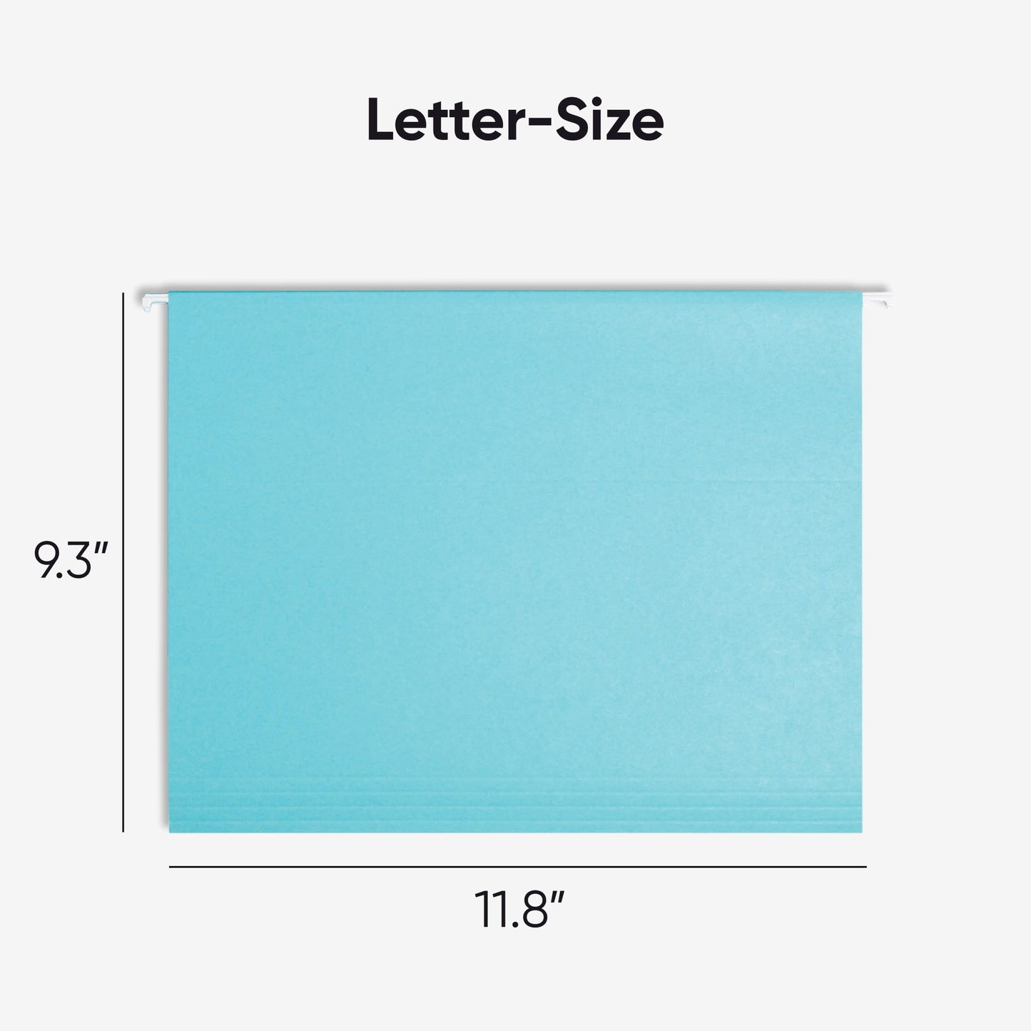 Standard Hanging File Folders with 1/5-Cut Tabs, Aqua Color, Letter Size, Set of 25, 086486640589